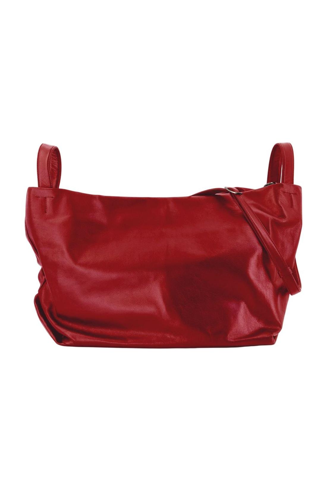Umhängetasche „Tulip L“ – YOHJI YAMAMOTO – Leder – Bordeaux