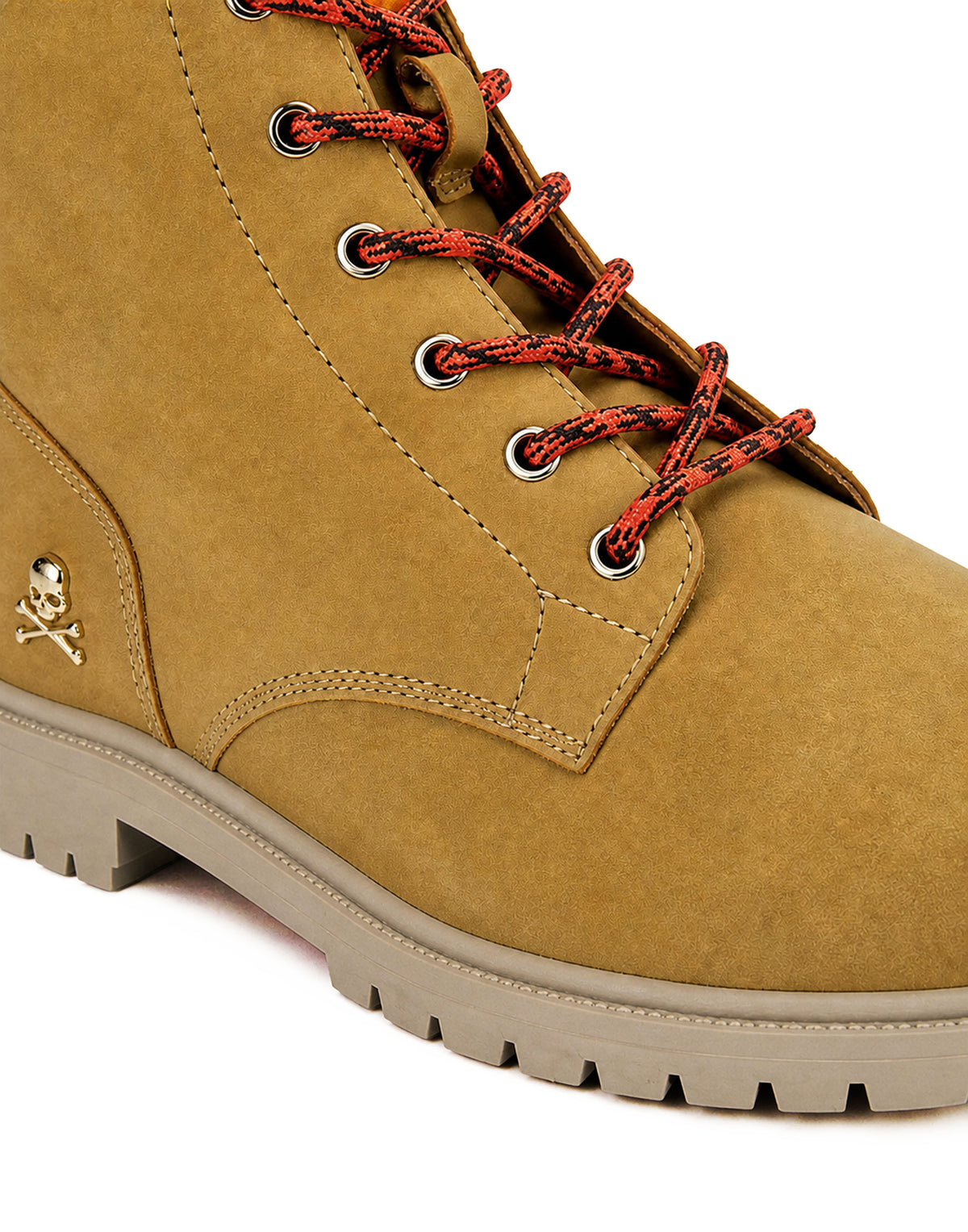 Nubuck Leather Mid Boots Small Skull