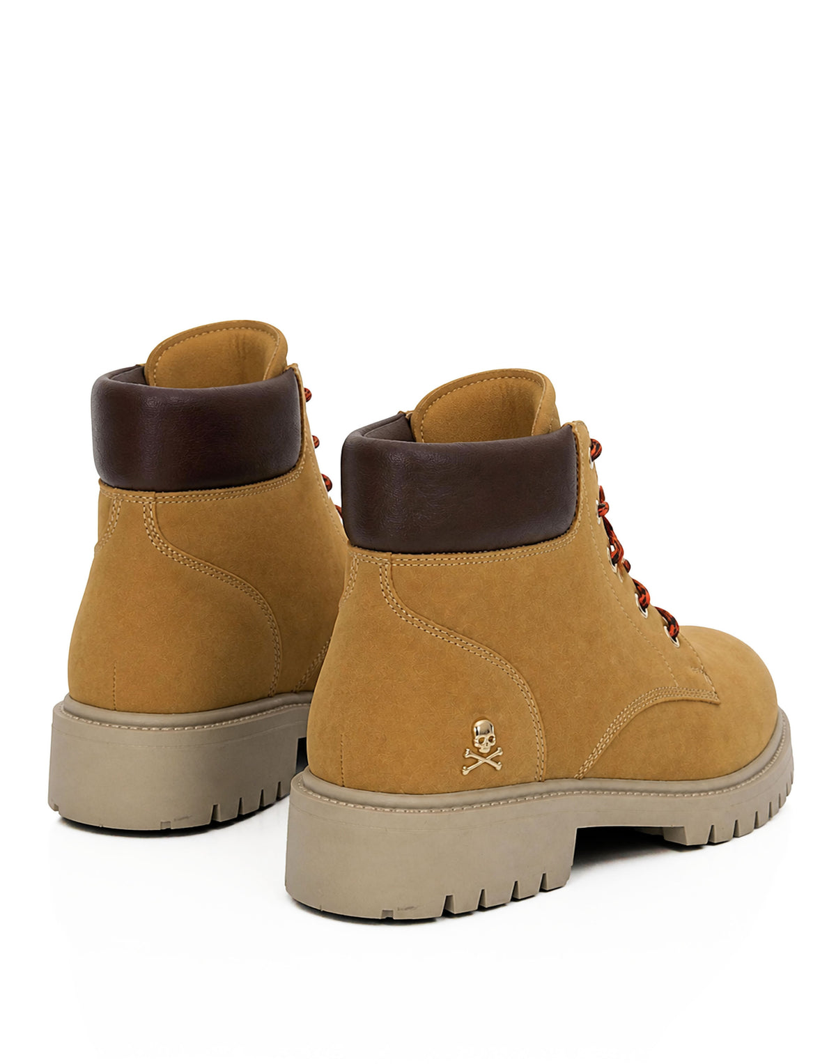 Nubuck Leather Mid Boots Small Skull