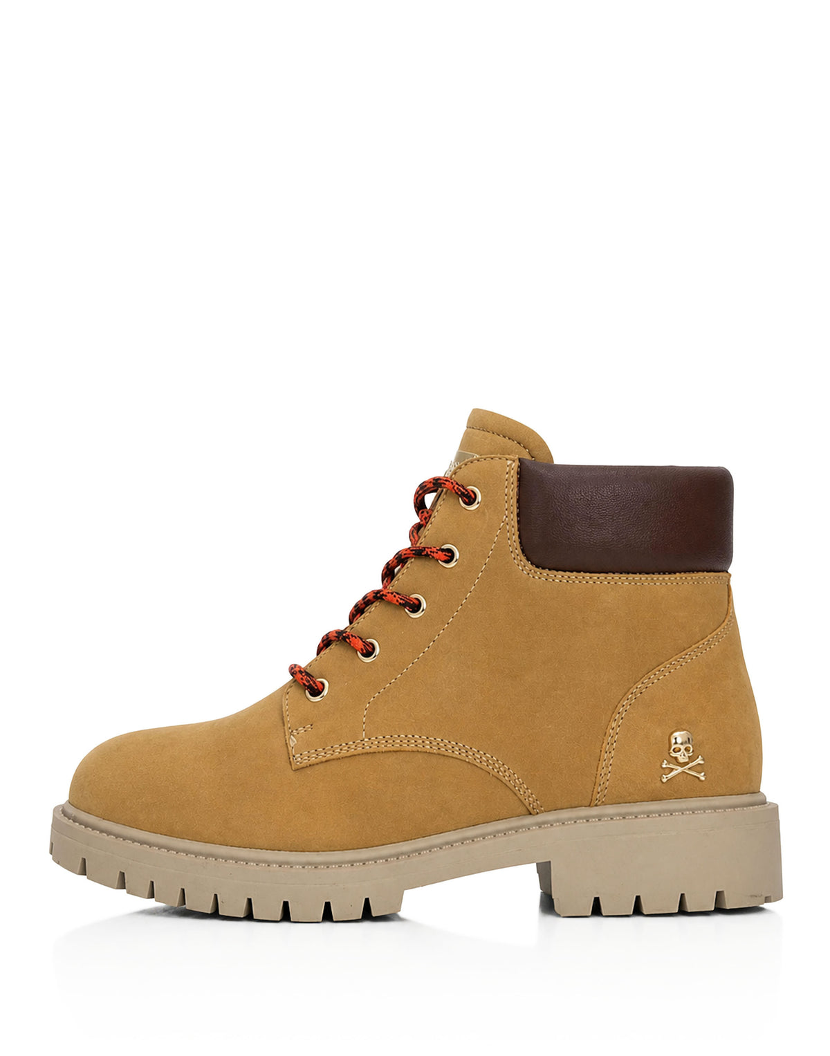 Nubuck Leather Mid Boots Small Skull