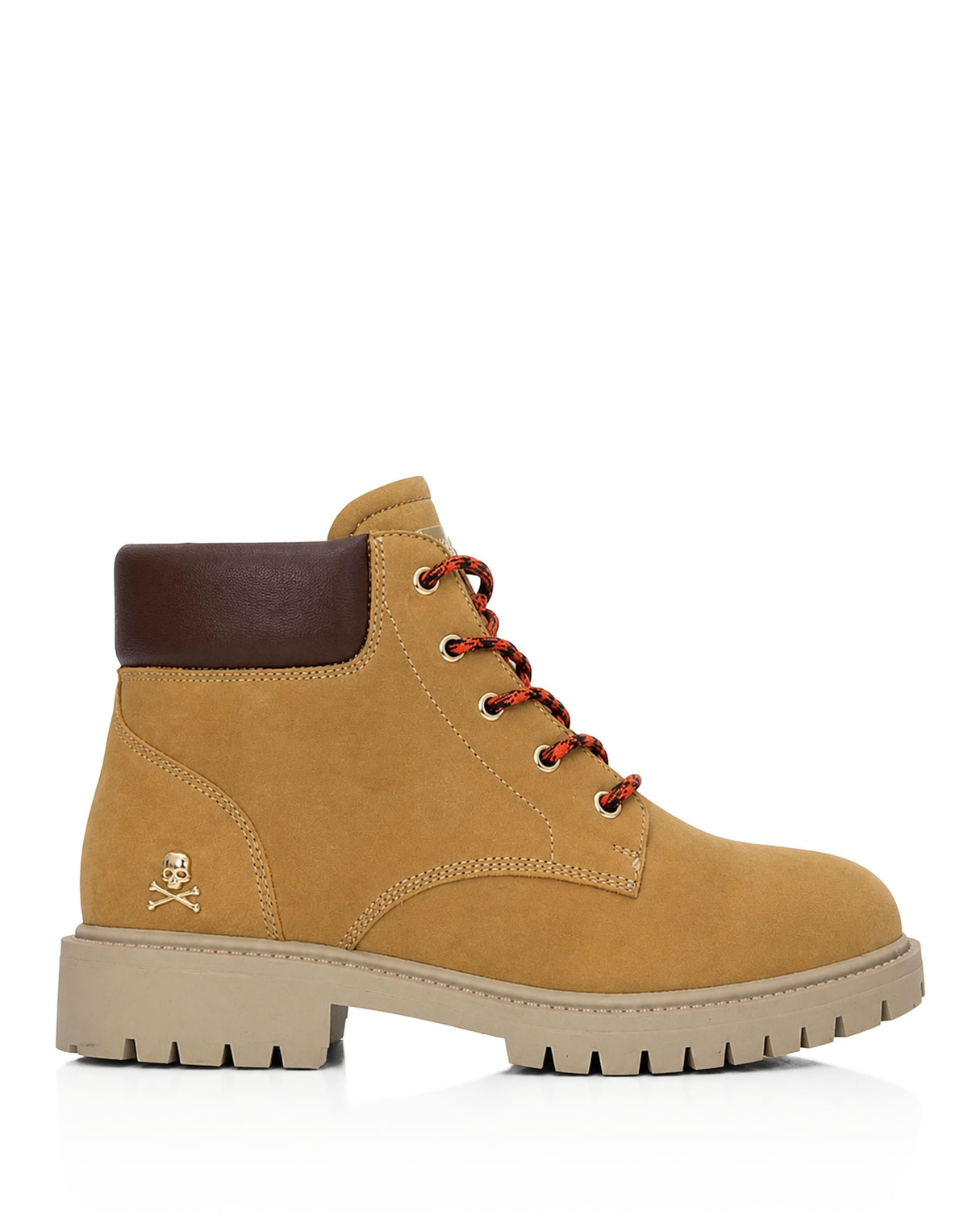 Nubuck Leather Mid Boots Small Skull