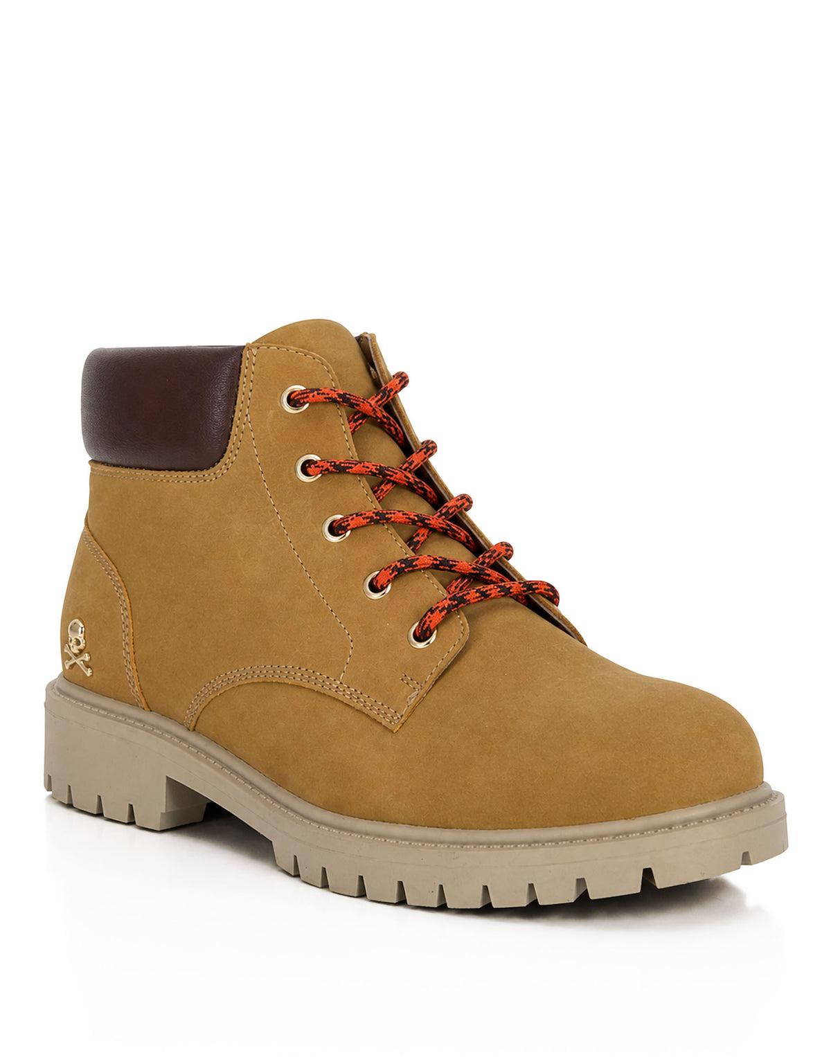 Nubuck Leather Mid Boots Small Skull