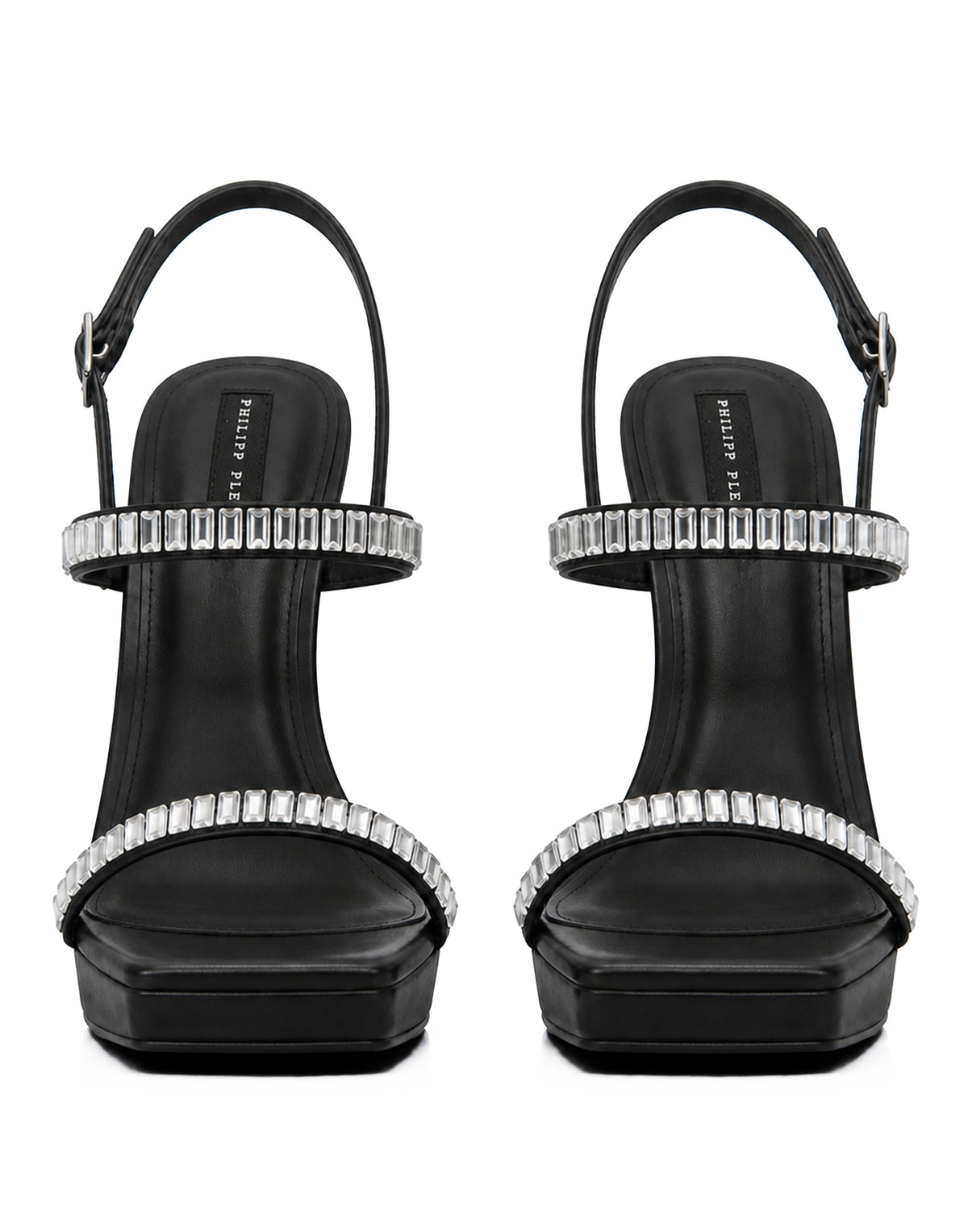 Nappa High Heels Sandals Crystal Castons