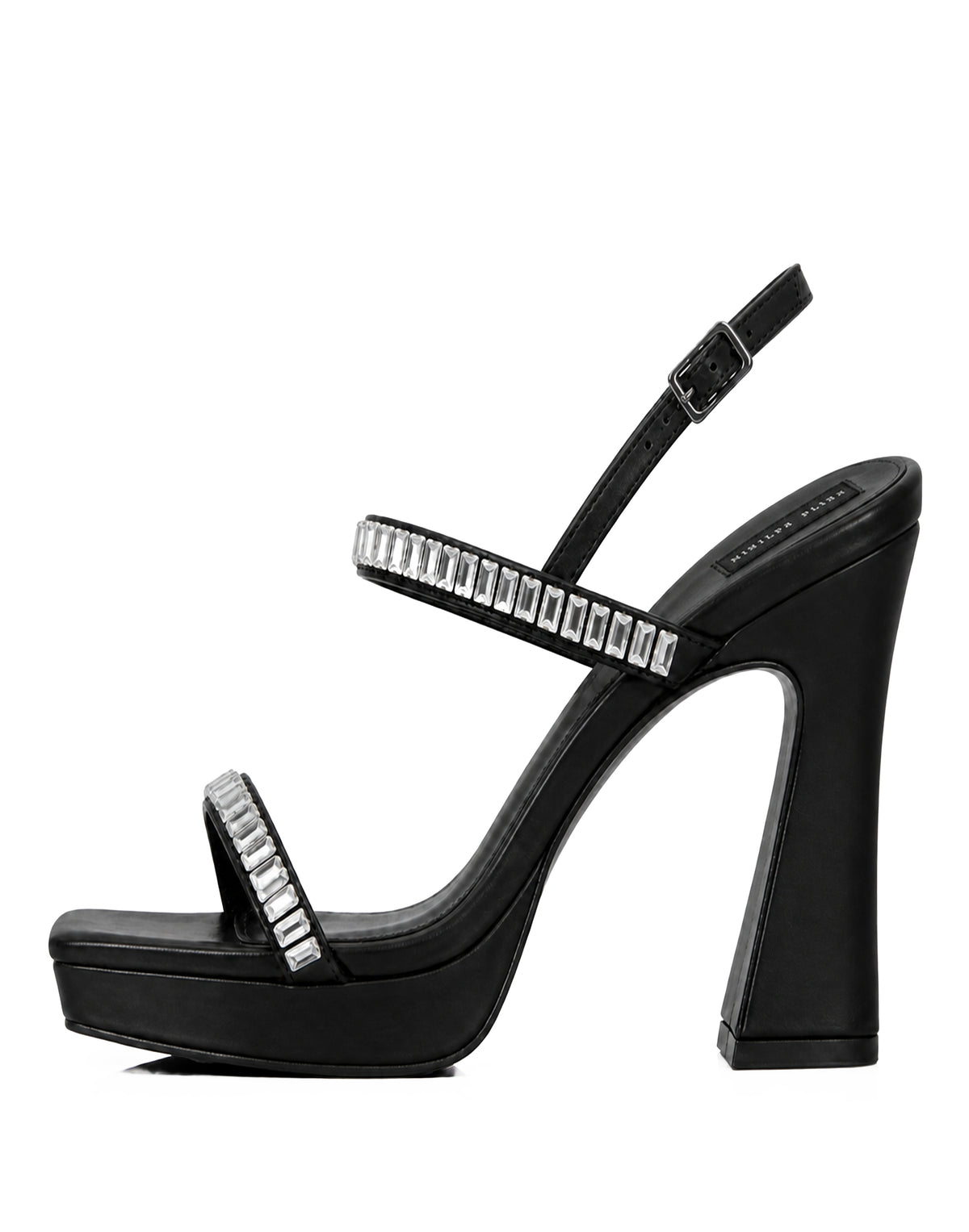 Nappa High Heels Sandals Crystal Castons