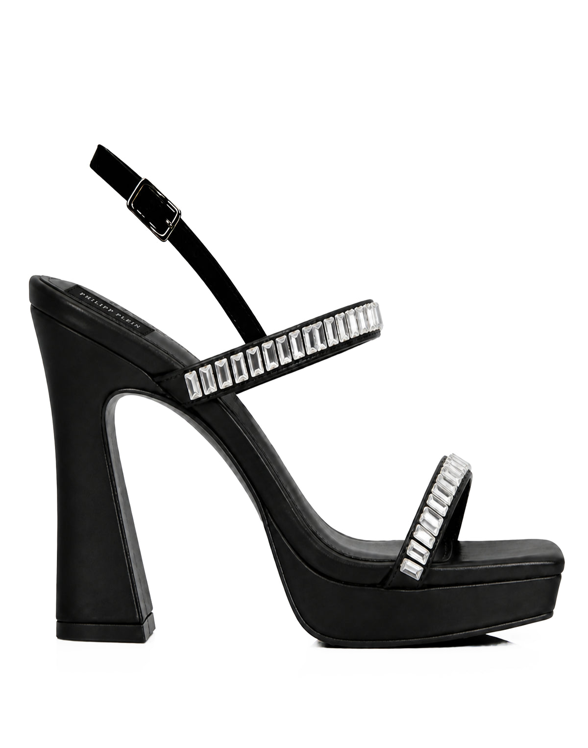 Nappa High Heels Sandals Crystal Castons