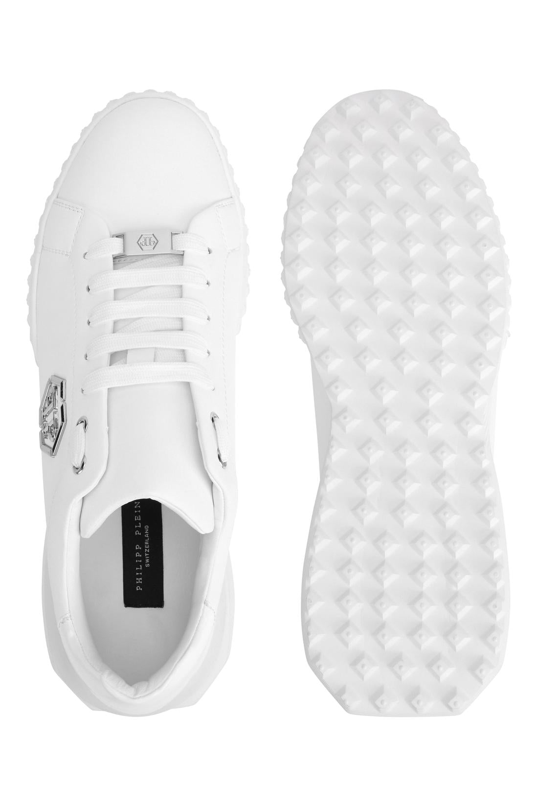 Philipp Plein Nappa Leather Low-Top Sneakers Hexagon, Schuhe