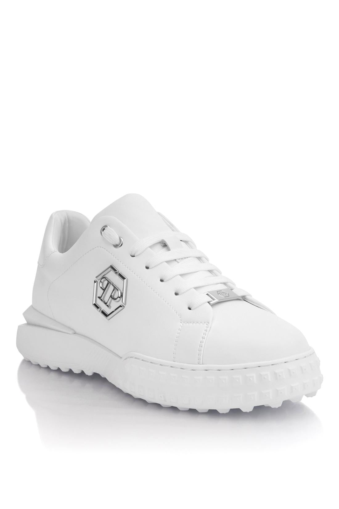 Philipp Plein Nappa Leather Low-Top Sneakers Hexagon, Schuhe