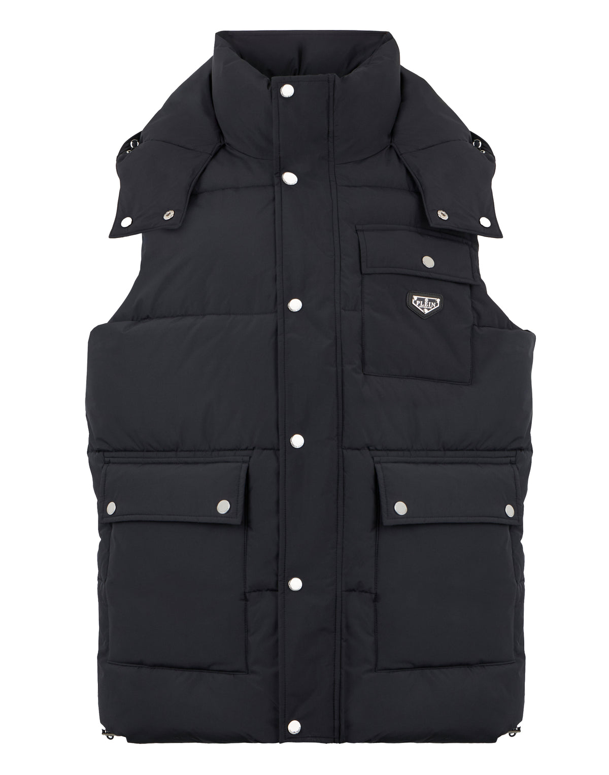 Nylon Puffer Vest Gothic Plein