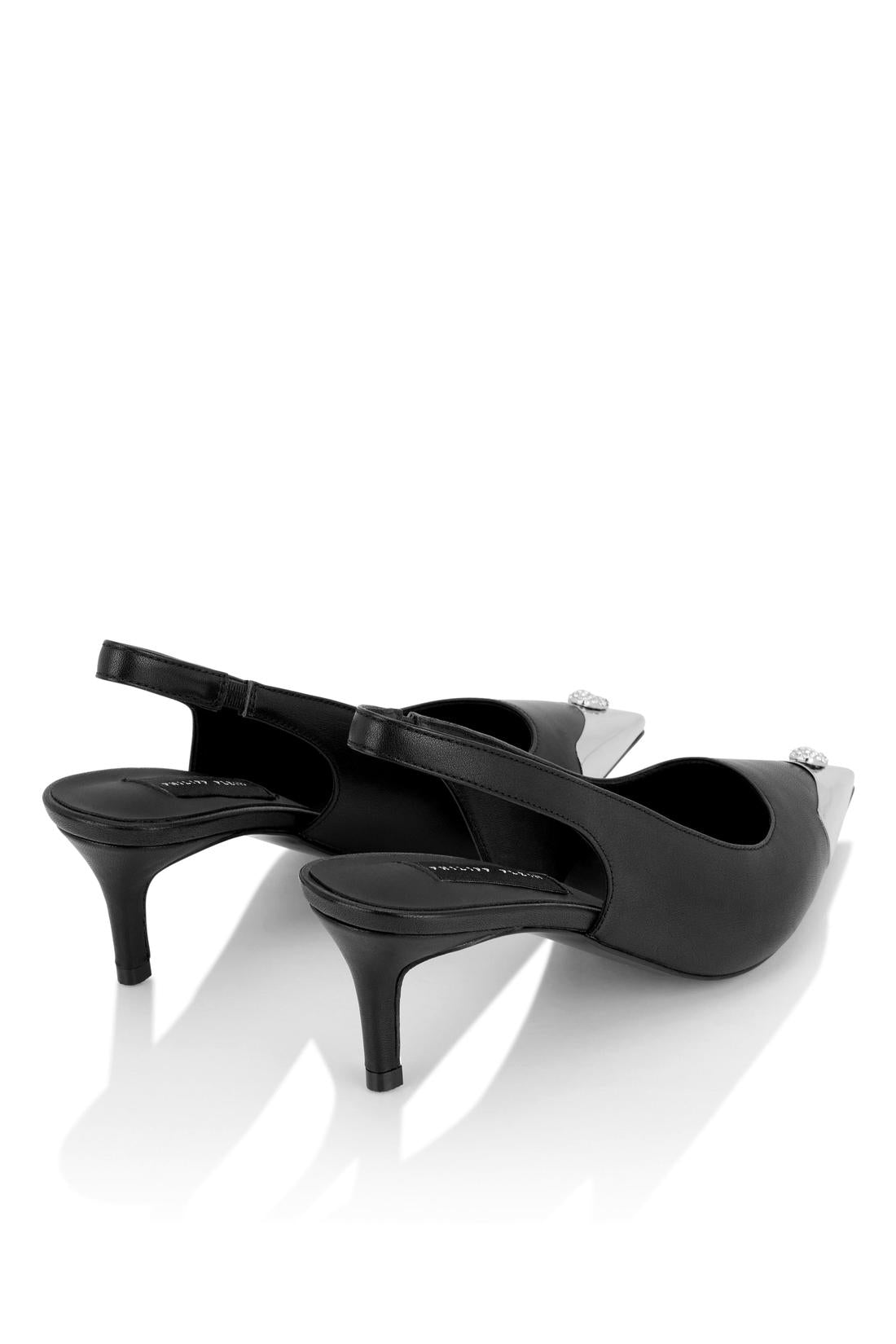 Philipp Plein Leather Slingback Shoes Skull Toe, Schuhe