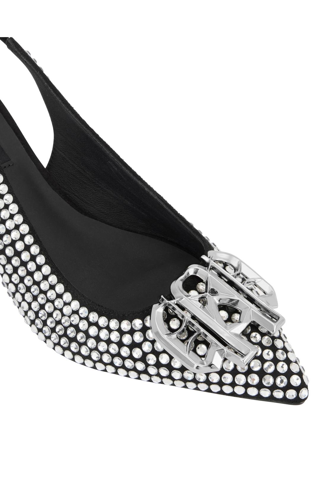 Philipp Plein Suede Strass Slingback Shoes H55 Gothic, Schuhe