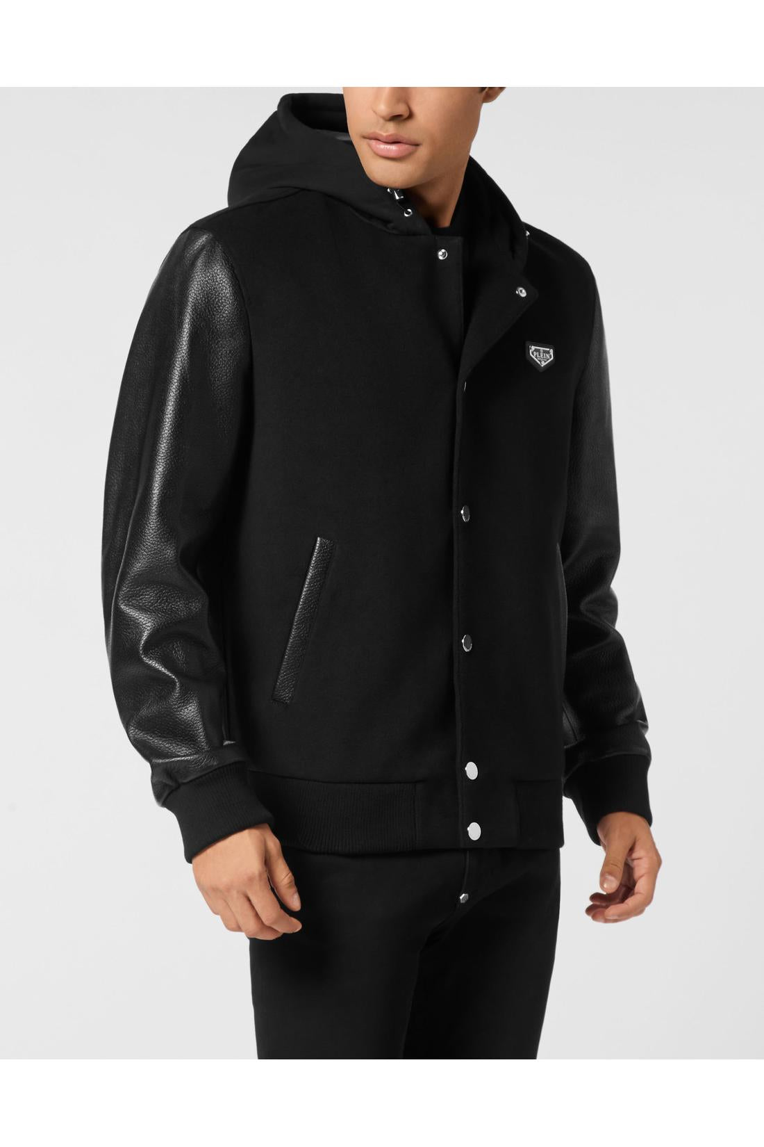 Philipp Plein Hooded Varsity Bomber Jacket, Jacken & Mäntel