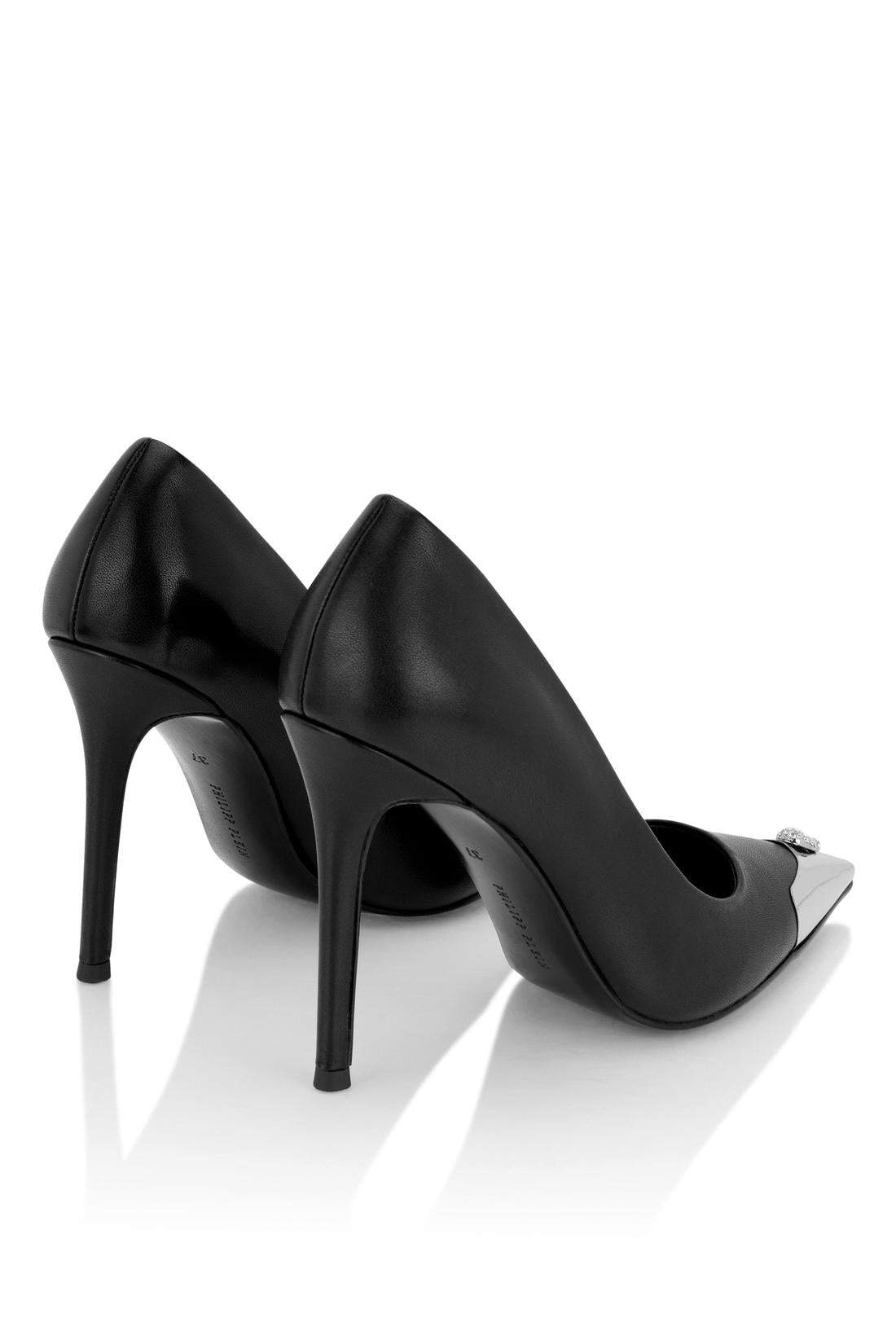 Philipp Plein Nappa Decollete Hi-Heels Pump H105 Skull Toe, Pumps