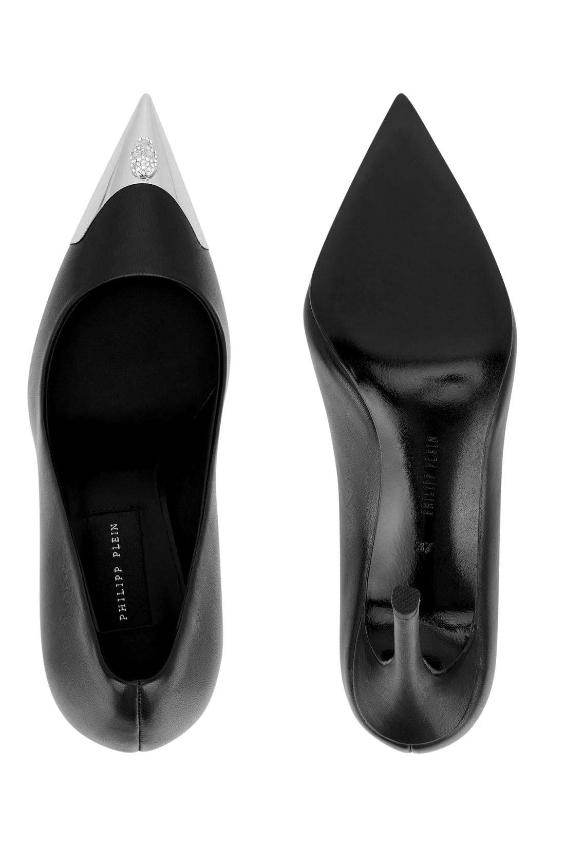 Philipp Plein Nappa Decollete Hi-Heels Pump H105 Skull Toe, Pumps