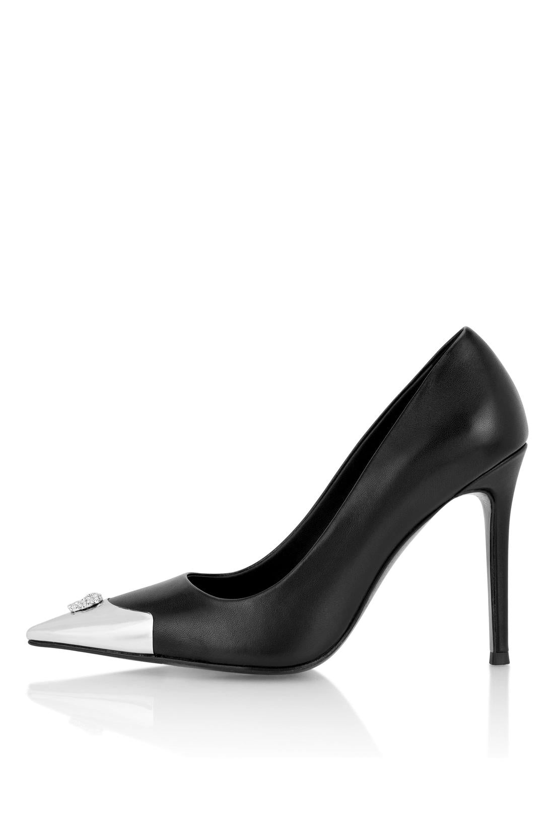 Philipp Plein Nappa Decollete Hi-Heels Pump H105 Skull Toe, Pumps
