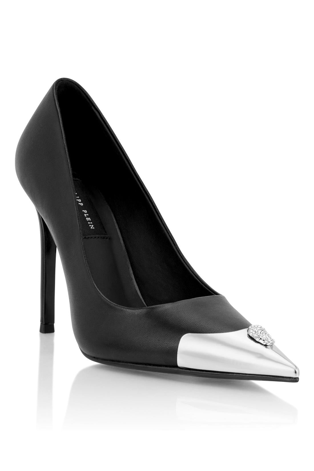 Philipp Plein Nappa Decollete Hi-Heels Pump H105 Skull Toe, Pumps