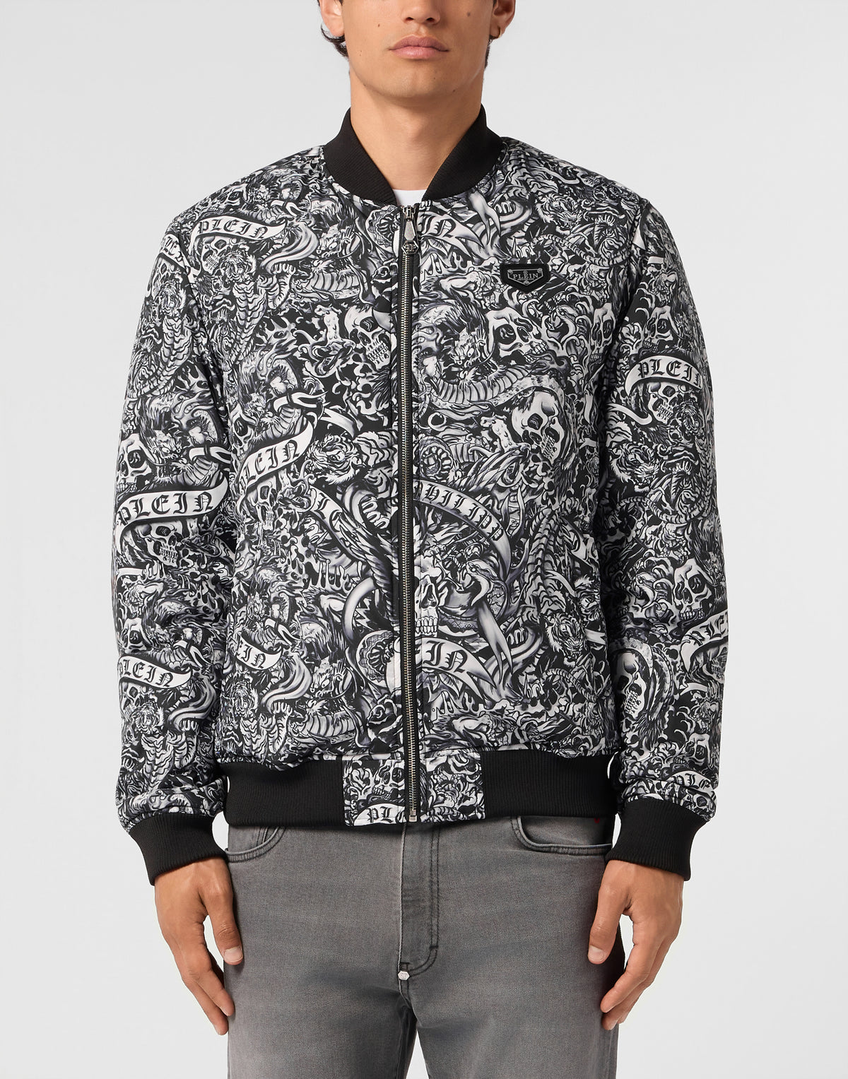 Nylon Bomber All-Over Tattoo