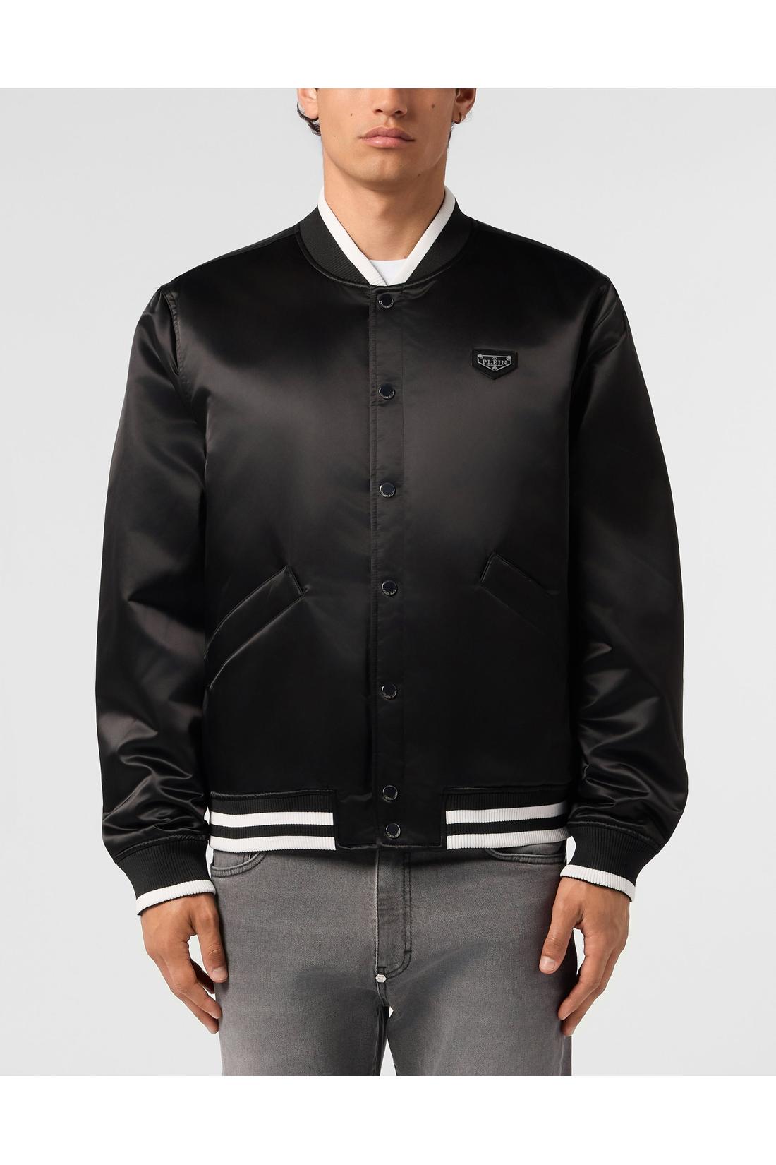 Philipp Plein Satin College Bomber Plein Logo, Jacken & Mäntel