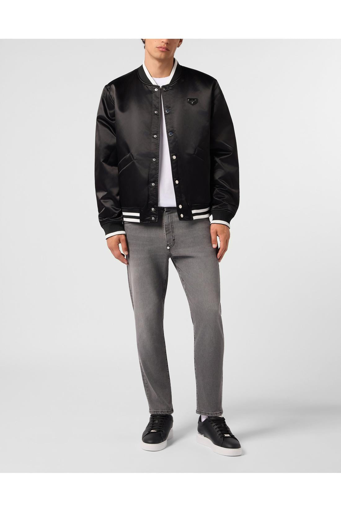 Philipp Plein Satin College Bomber Plein Logo, Jacken & Mäntel