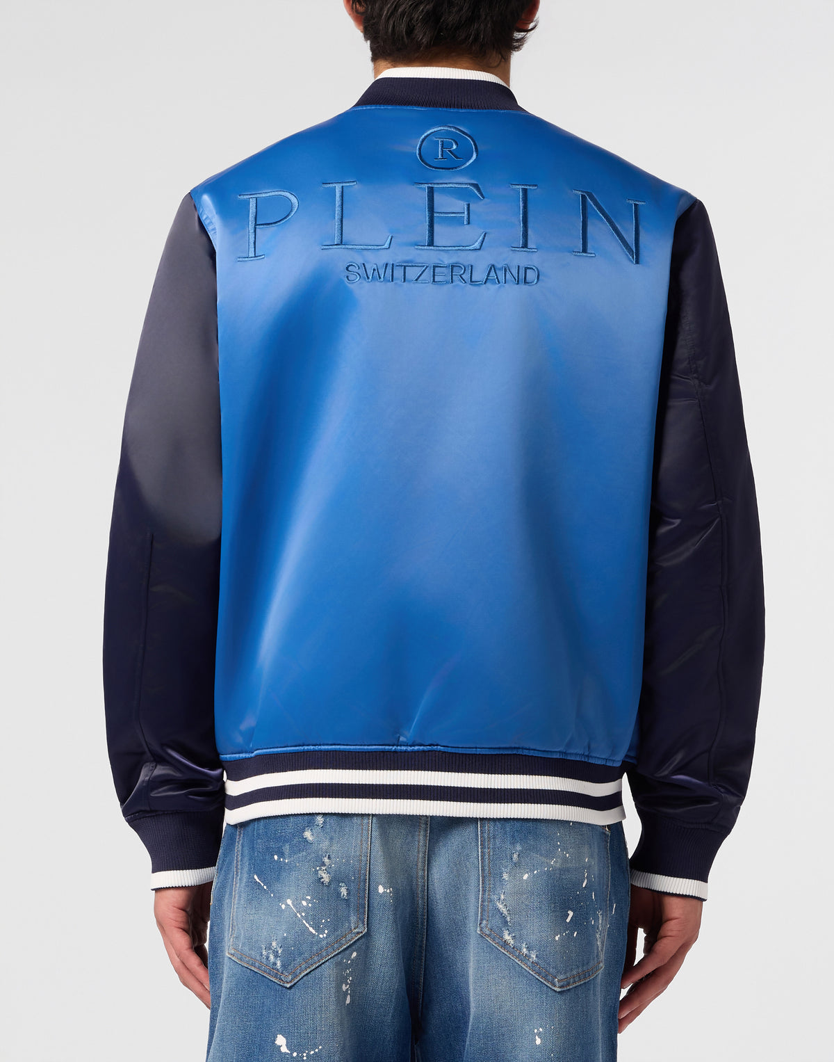 Satin College Bomber Plein Logo