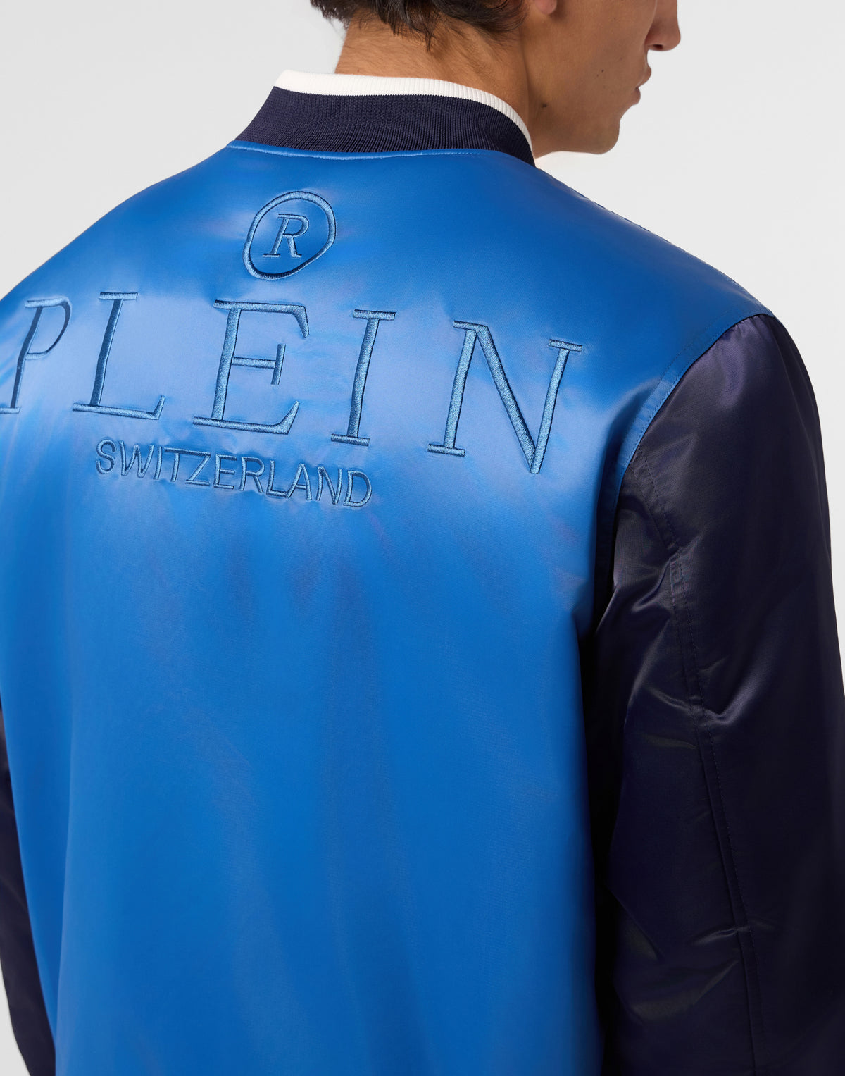 Satin College Bomber Plein Logo