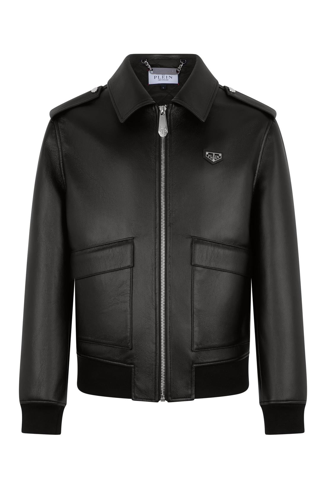Philipp Plein Eco Leather Aviator Jacket, Jacken & Mäntel