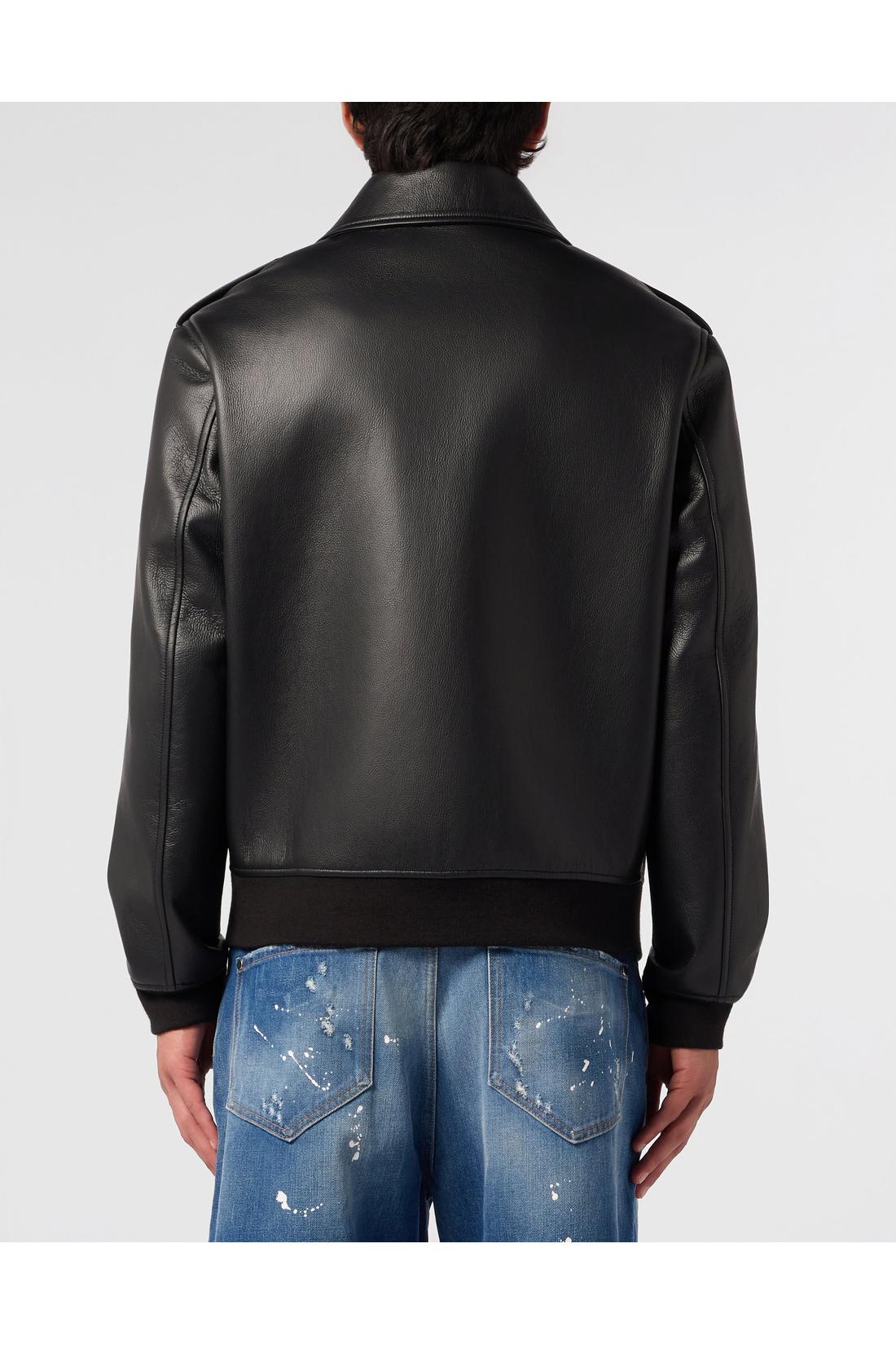 Philipp Plein Eco Leather Aviator Jacket, Jacken & Mäntel