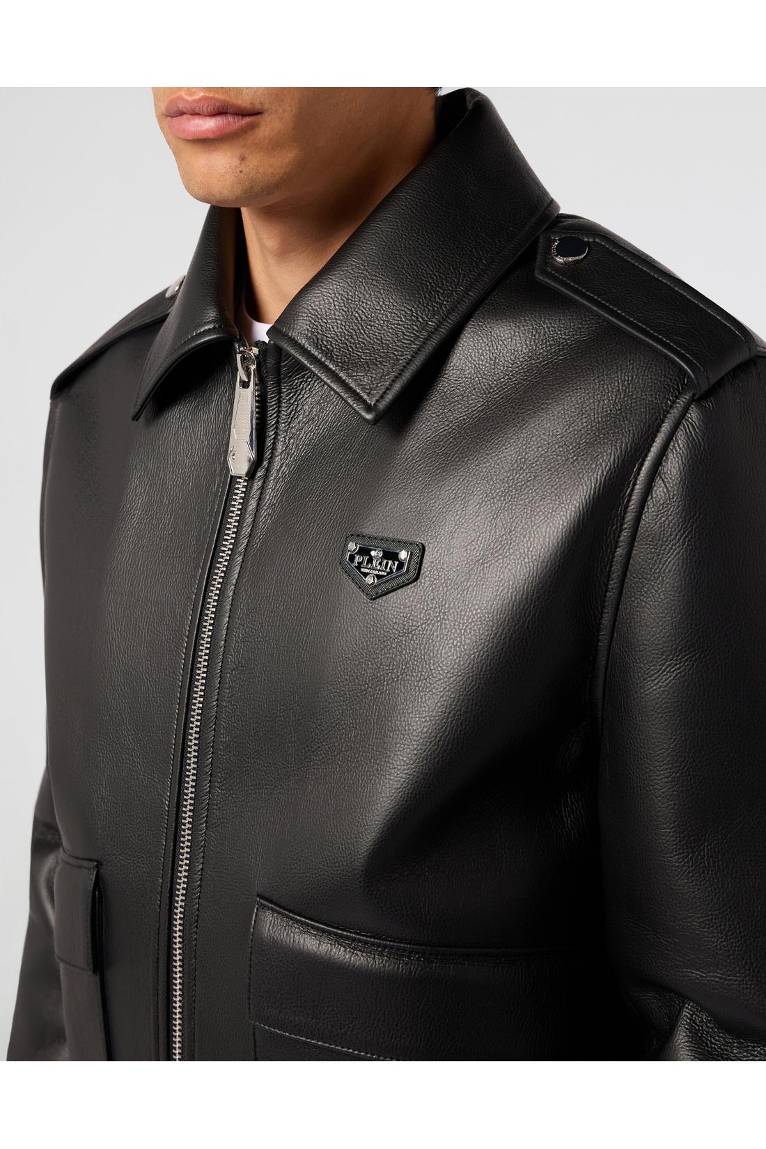 Philipp Plein Eco Leather Aviator Jacket, Jacken & Mäntel