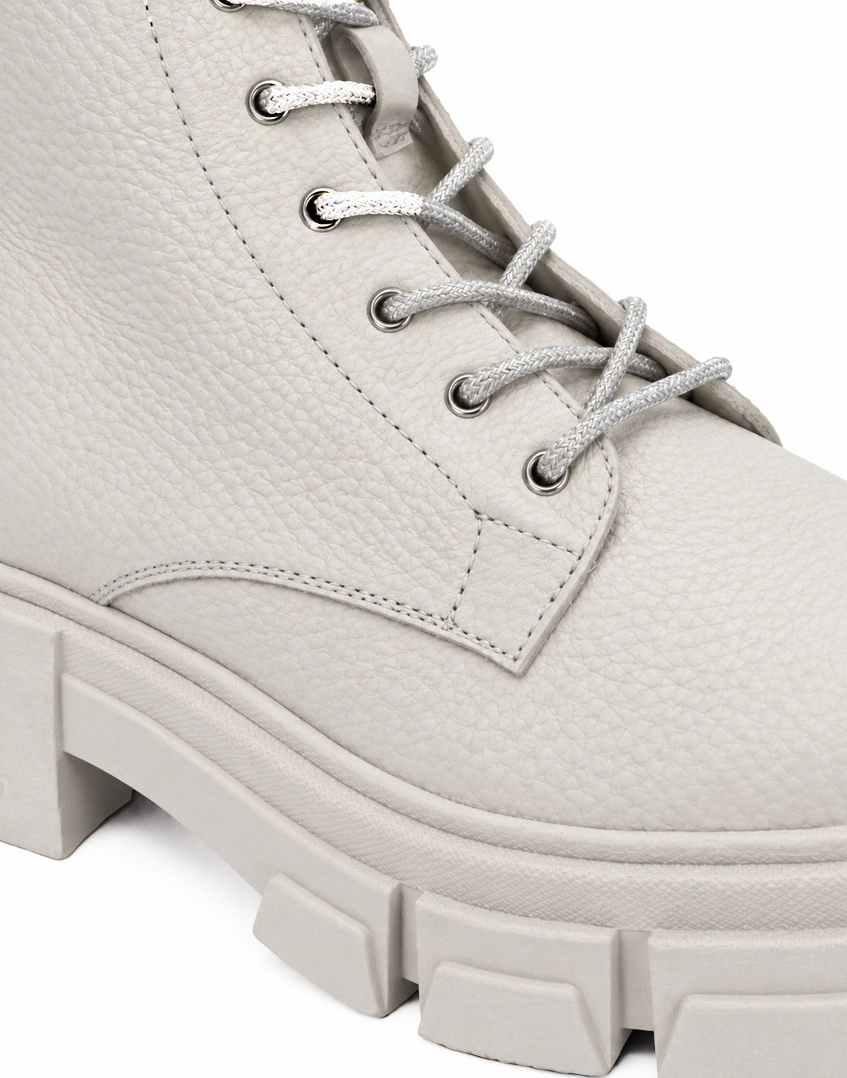 Leather Boots Deer Print Laces Strass