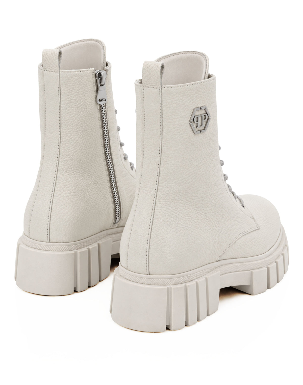 Leather Boots Deer Print Laces Strass