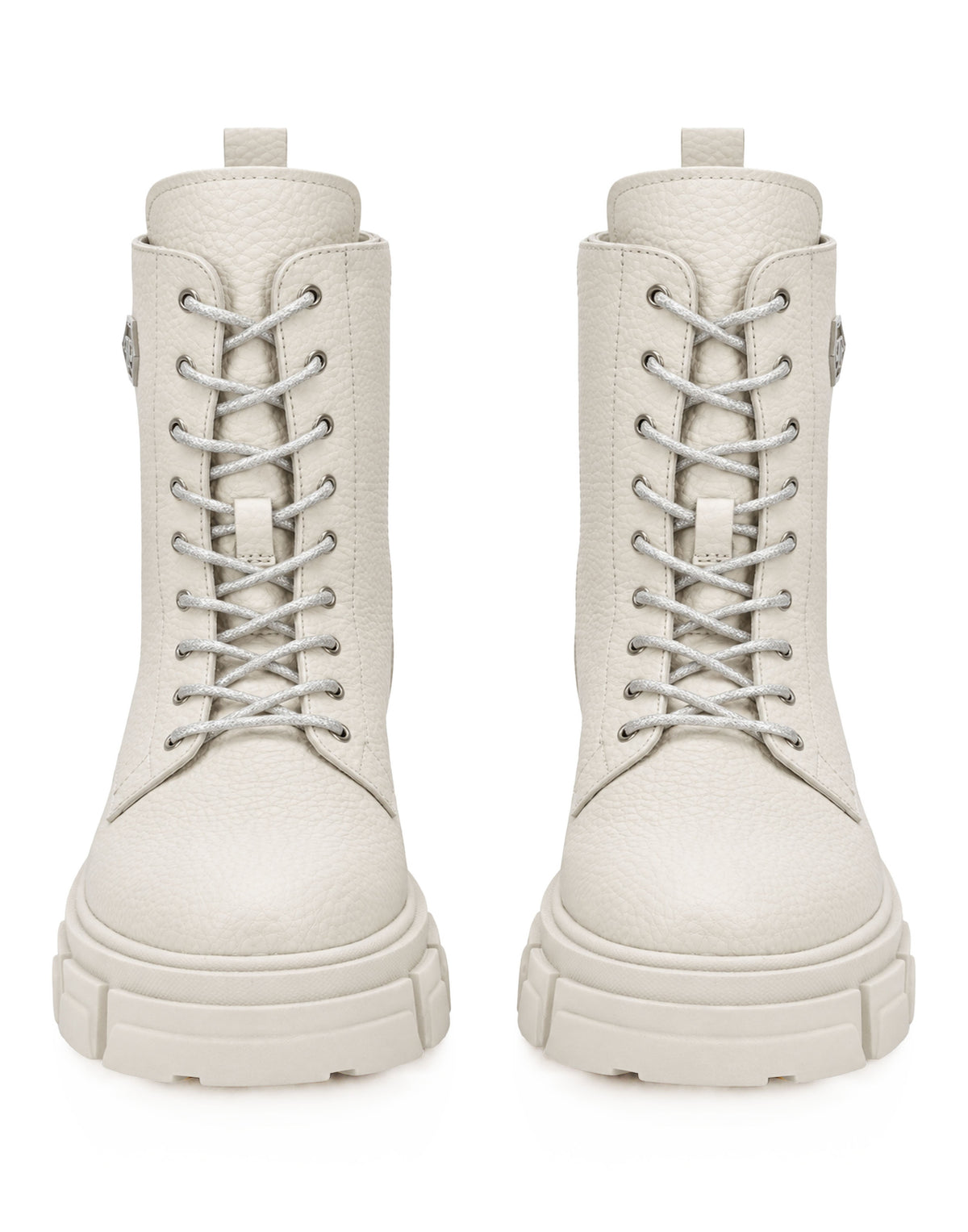 Leather Boots Deer Print Laces Strass