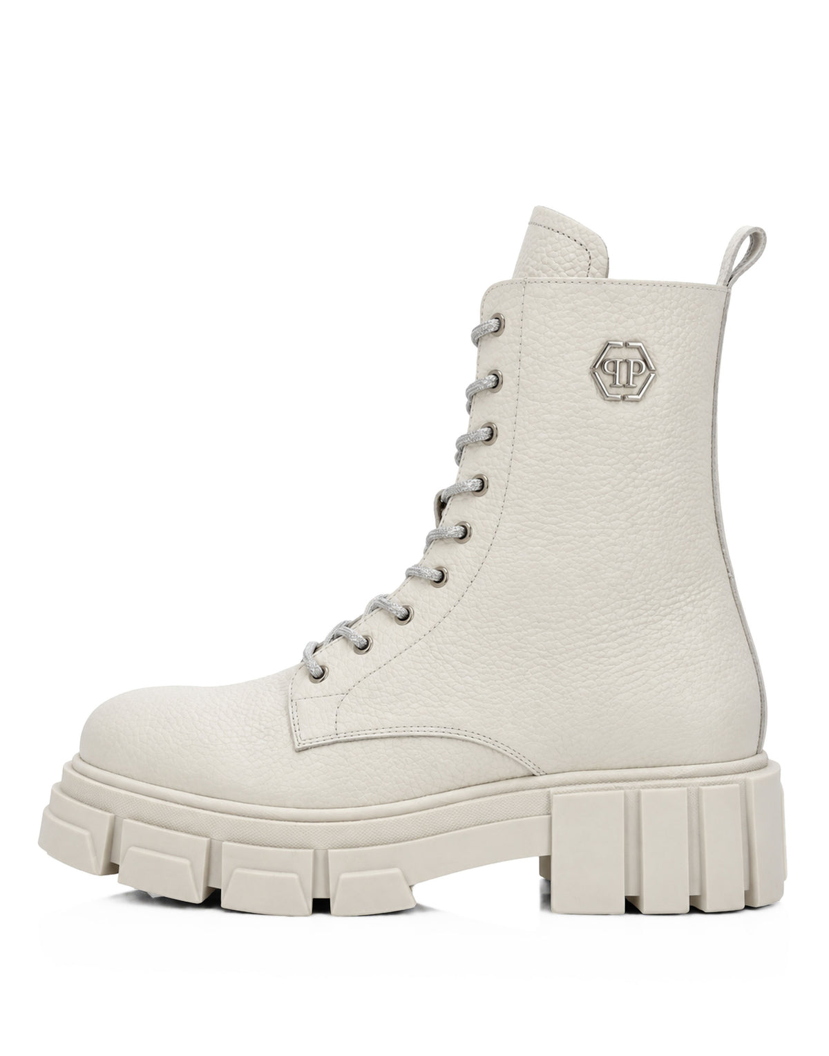 Leather Boots Deer Print Laces Strass