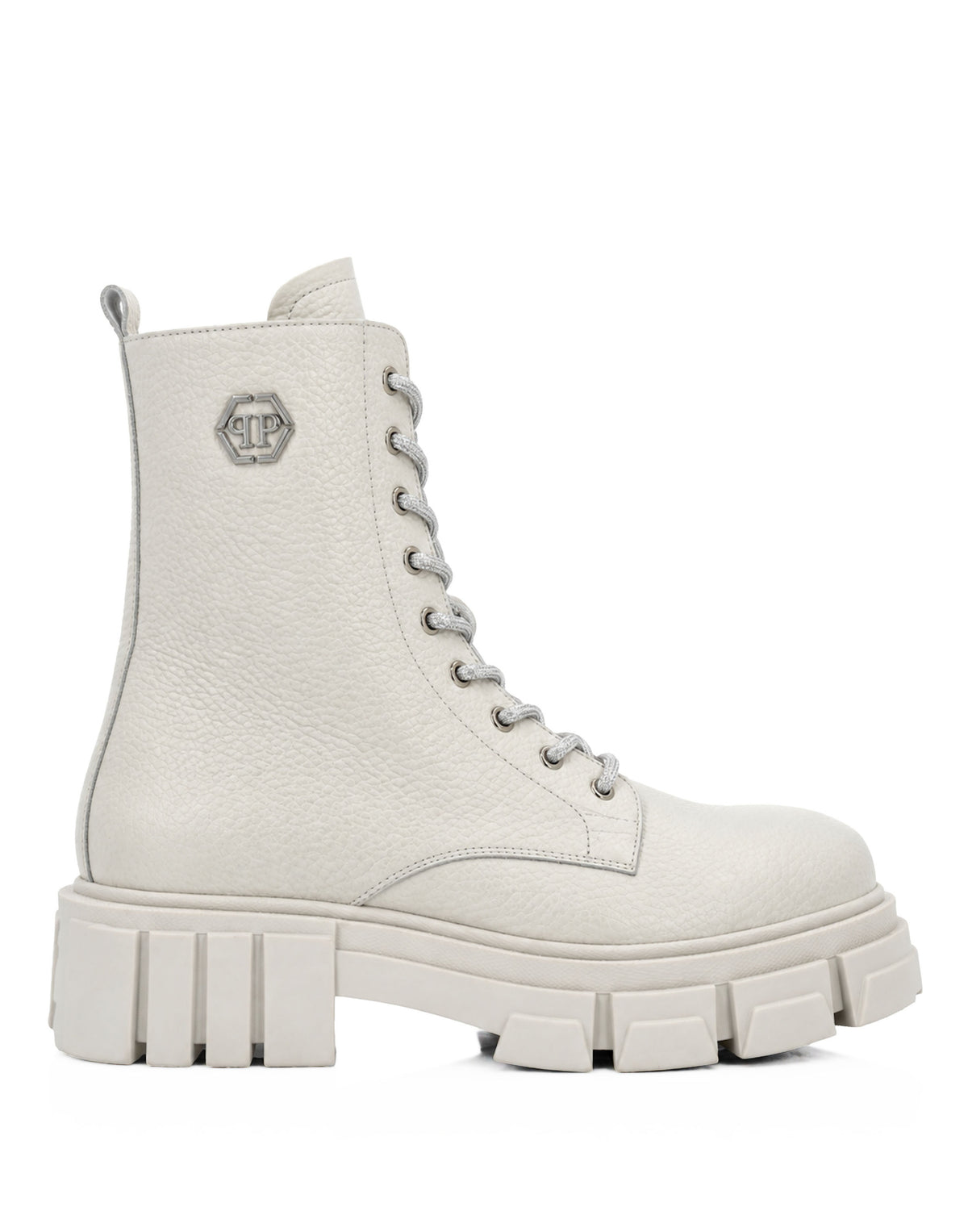 Leather Boots Deer Print Laces Strass
