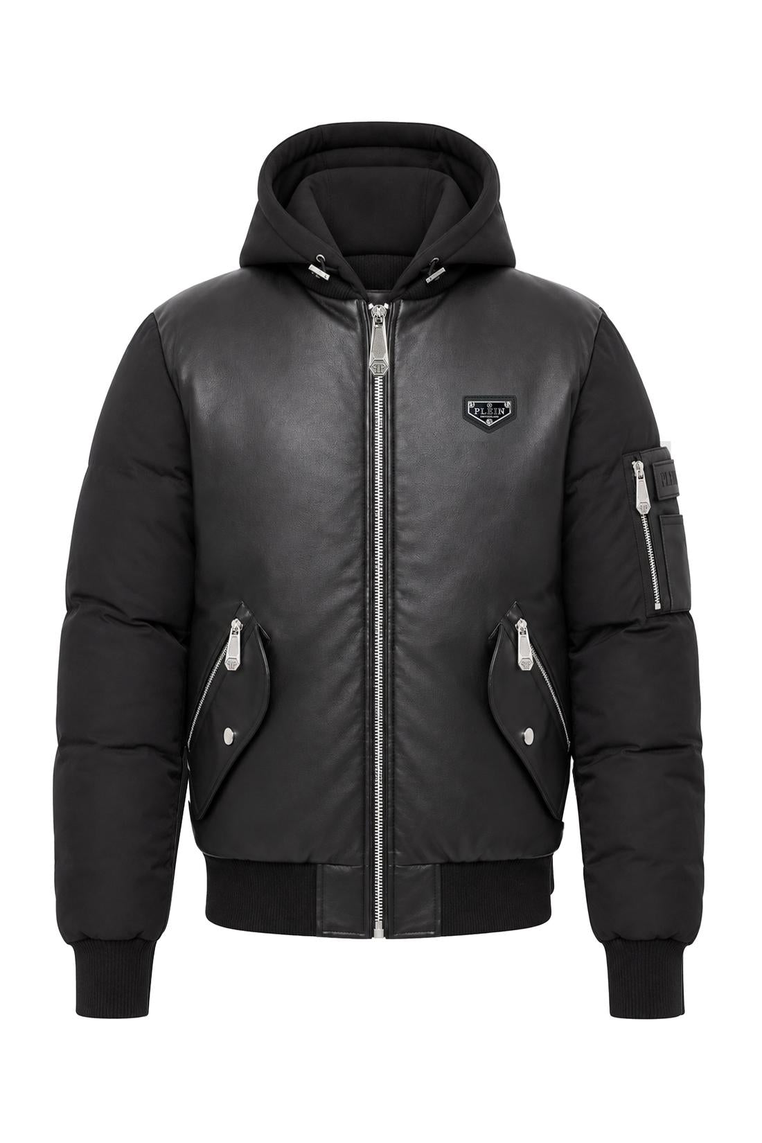 Philipp Plein Eco Leather Nylon Bomber, Jacken & Mäntel