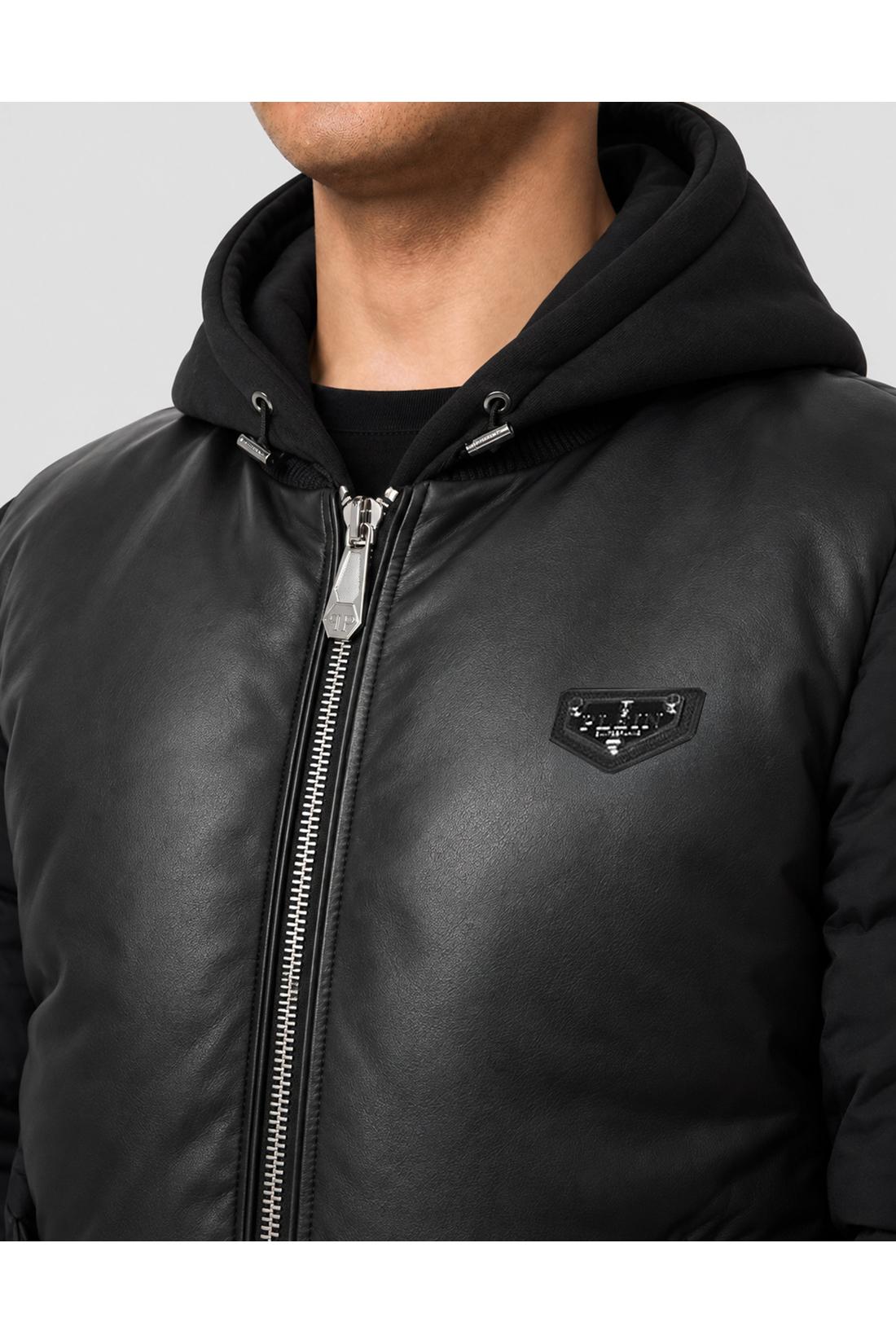 Philipp Plein Eco Leather Nylon Bomber, Jacken & Mäntel
