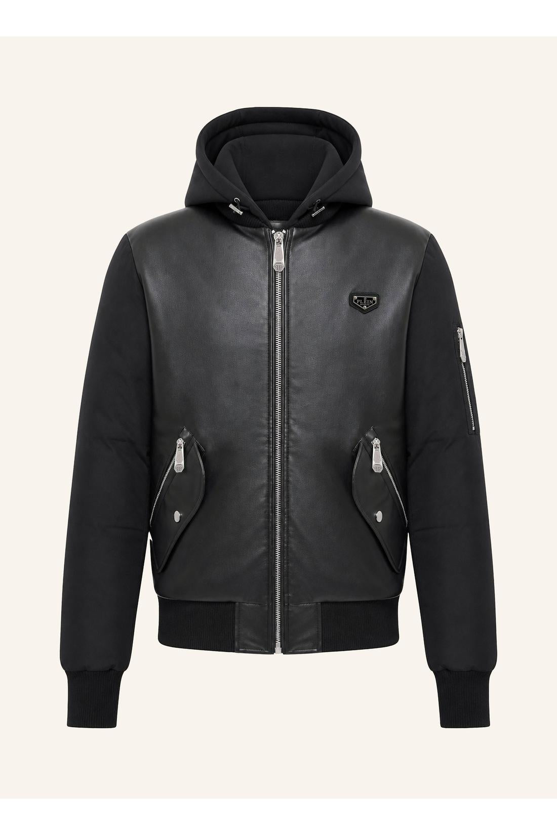 Philipp Plein Eco Leather Nylon Bomber, Jacken & Mäntel