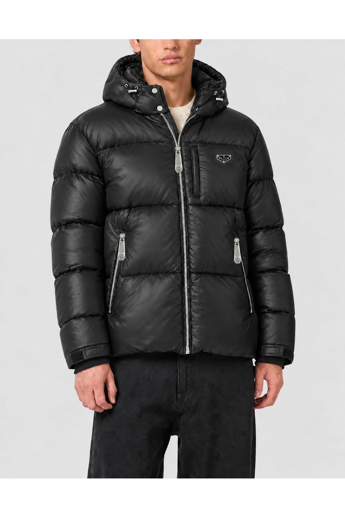 Philipp Plein Shiny Nylon Puffer Jacket, Jacken & Mäntel