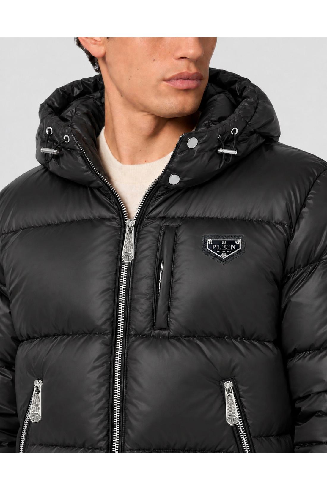 Philipp Plein Shiny Nylon Puffer Jacket, Jacken & Mäntel