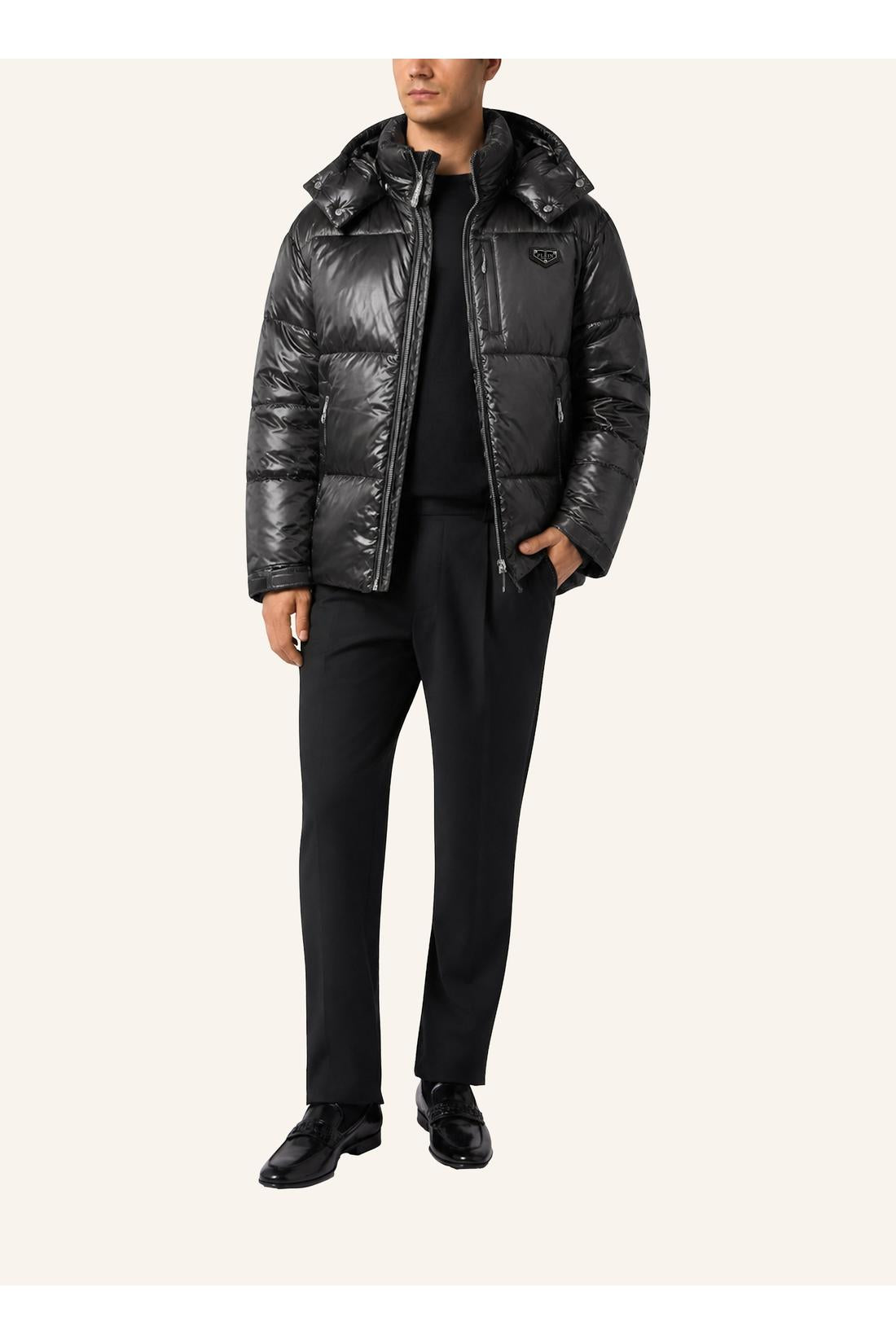 Philipp Plein Shiny Nylon Puffer Jacket, Jacken & Mäntel