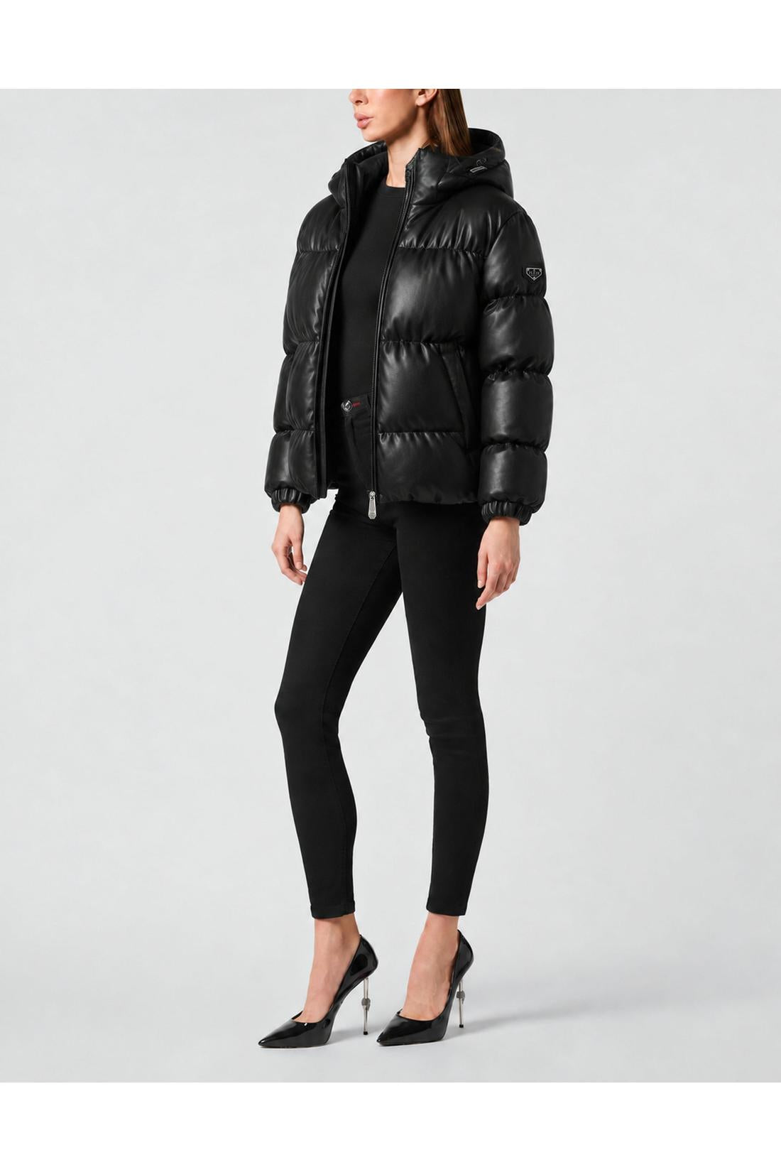 Philipp Plein Eco Leather Puffer Jacket, Jacken & Mäntel