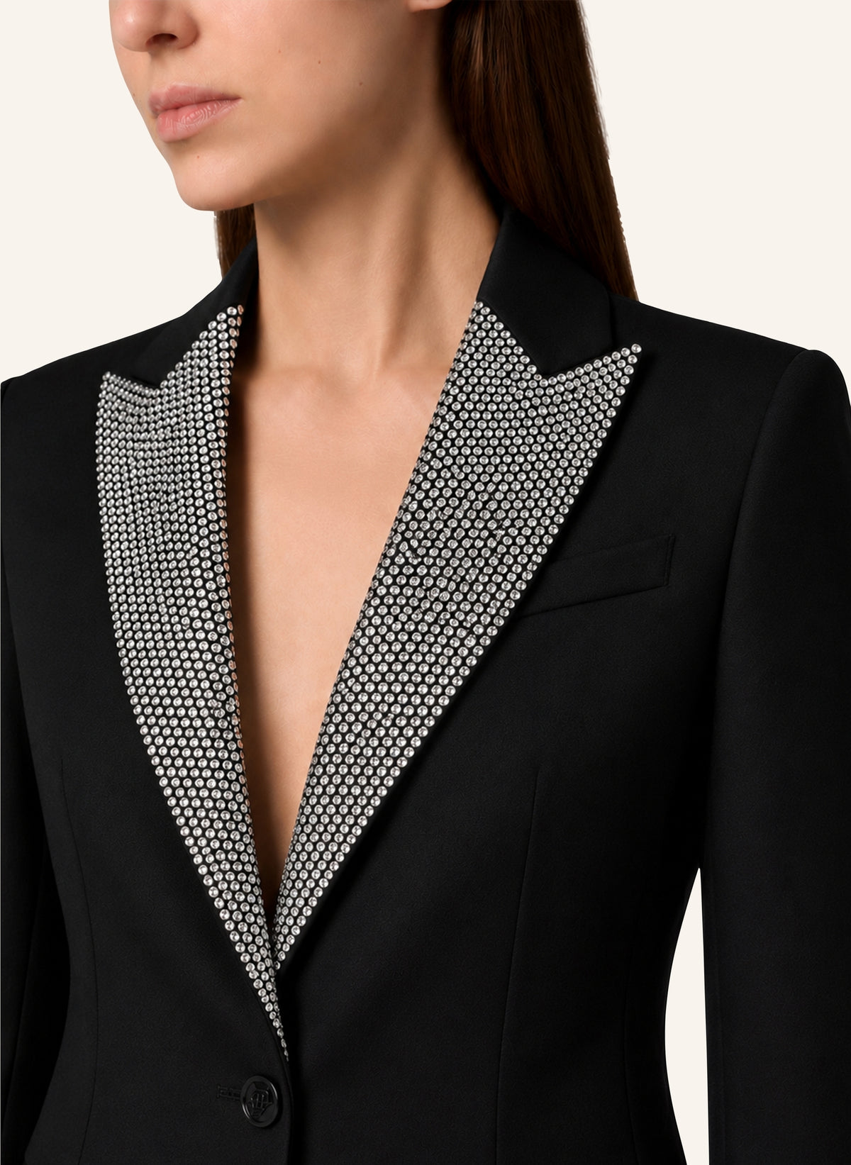 Single Breasted Fit Blazer Crystal Strass