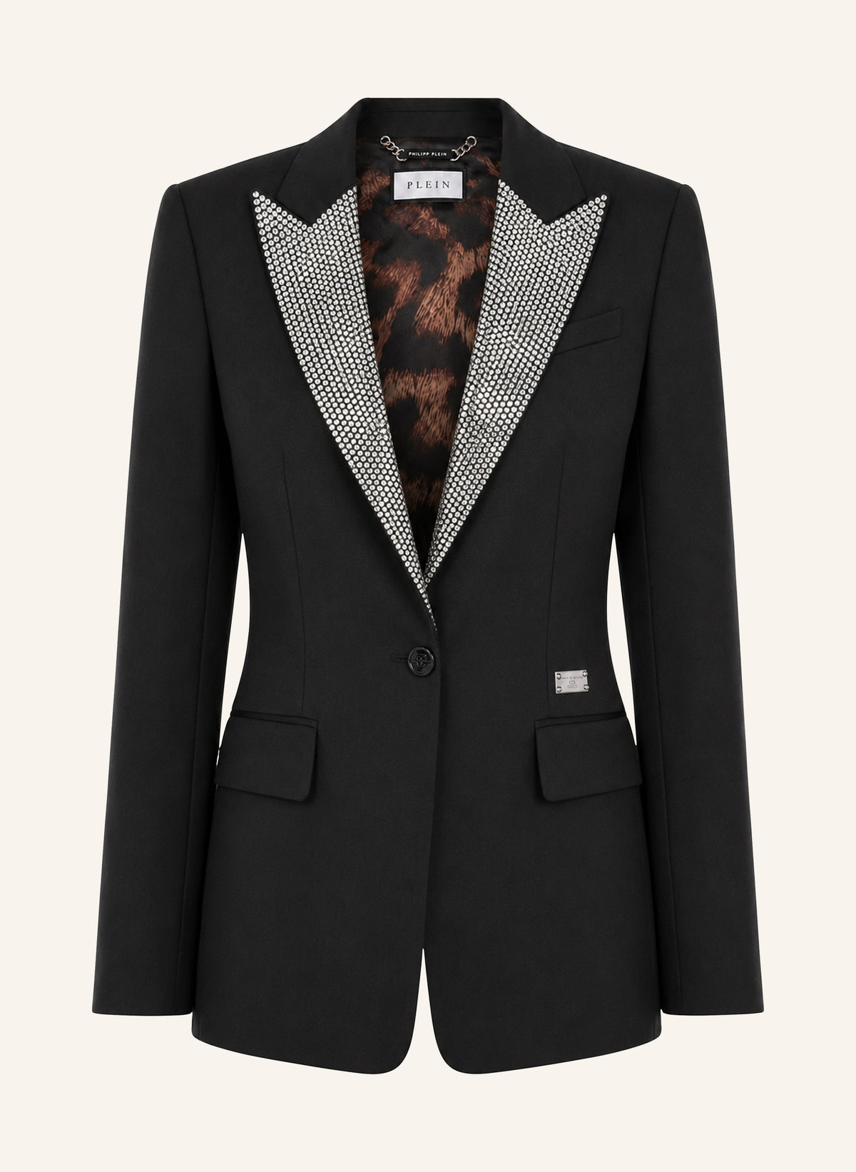 Single Breasted Fit Blazer Crystal Strass