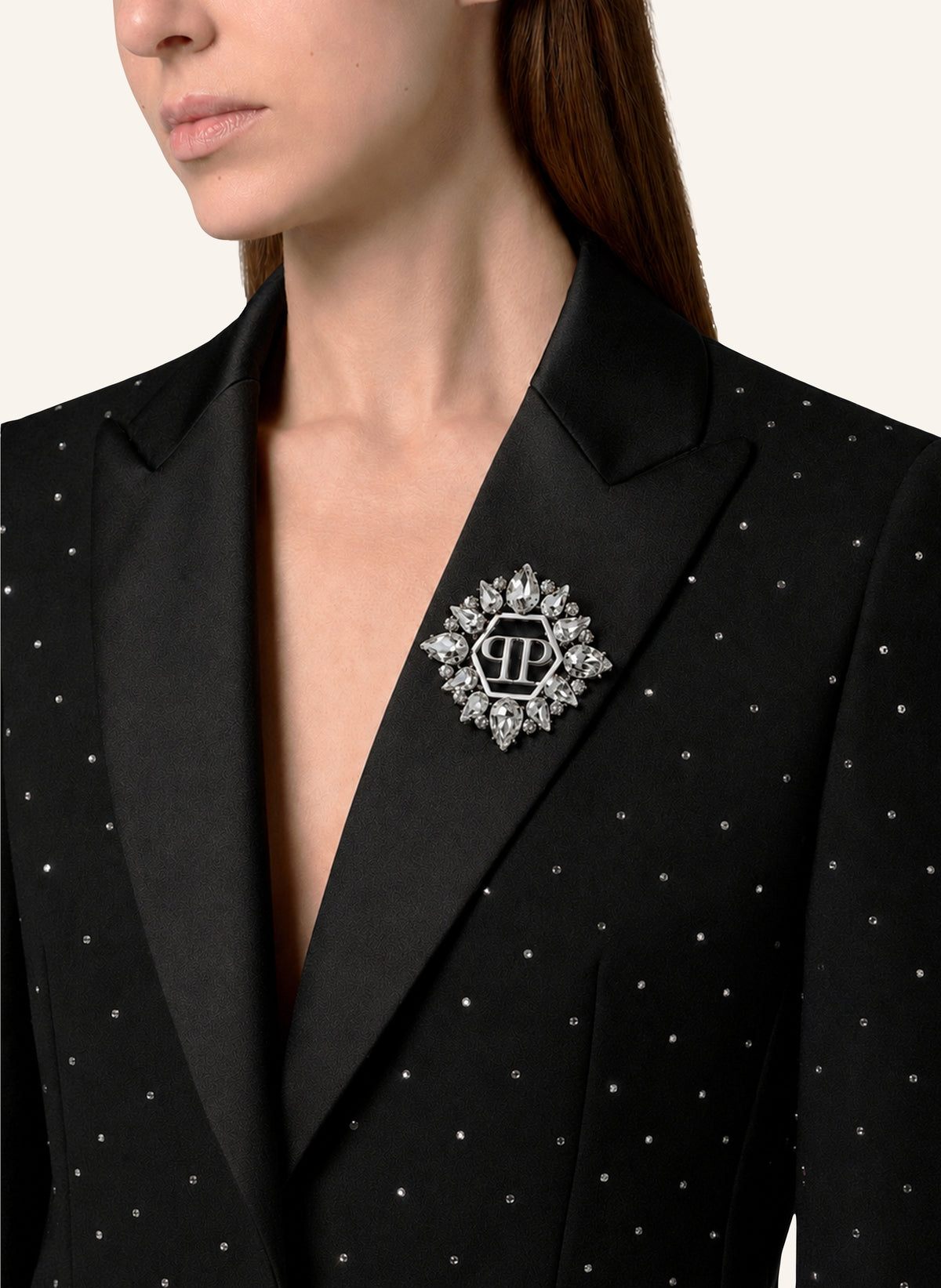 Boyfriend Fit Blazer Crystal Strass