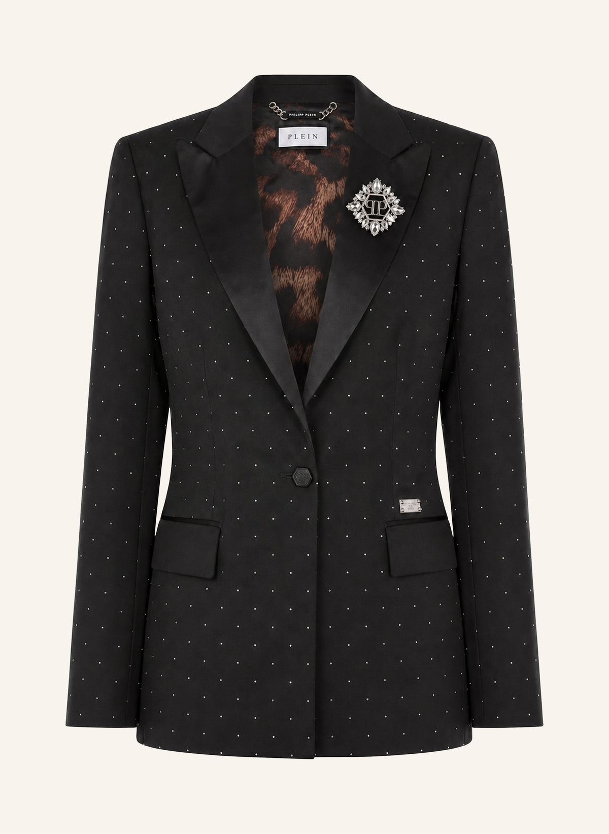 Boyfriend Fit Blazer Crystal Strass