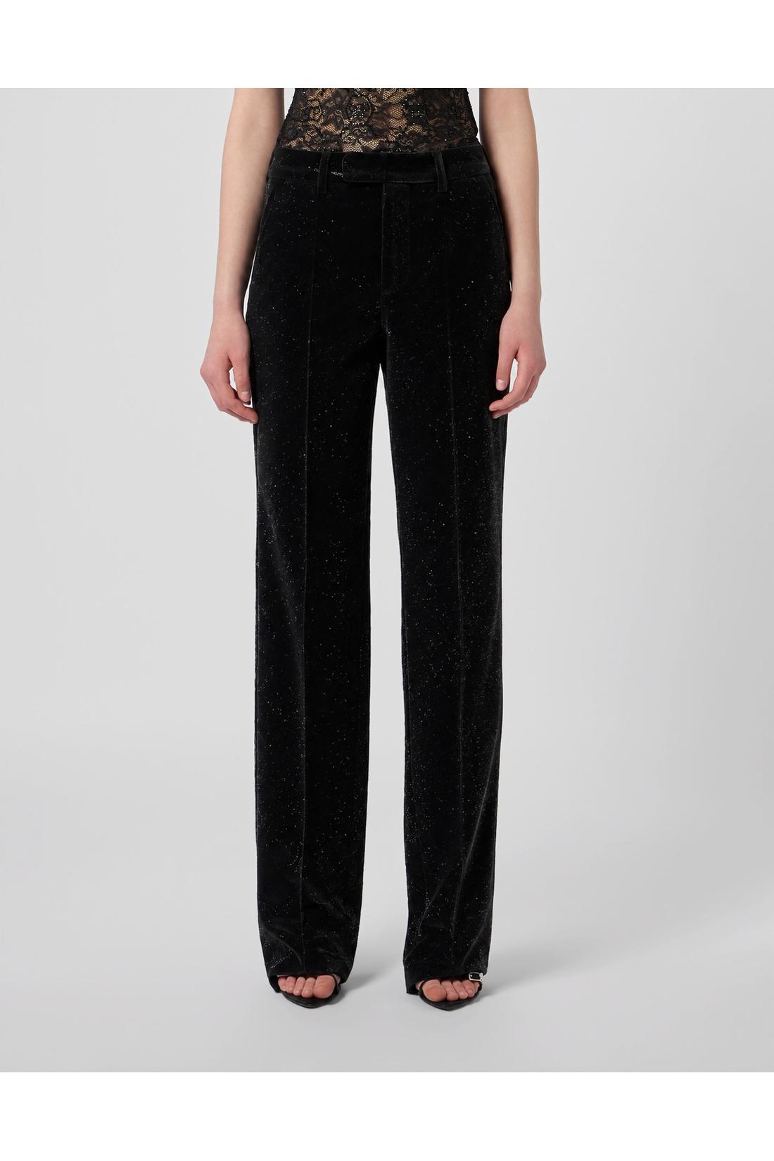 Straight Fit Trousers Glitter