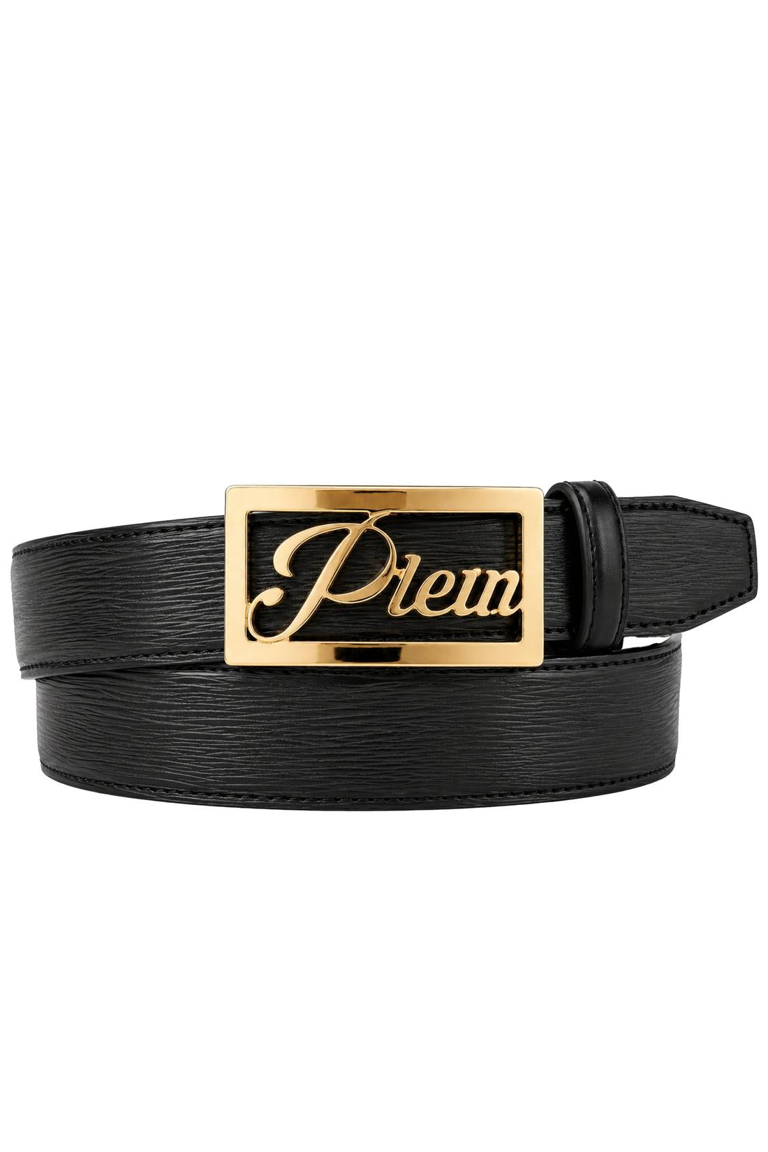 Philipp Plein Plein signature log leather belt, Accessoires