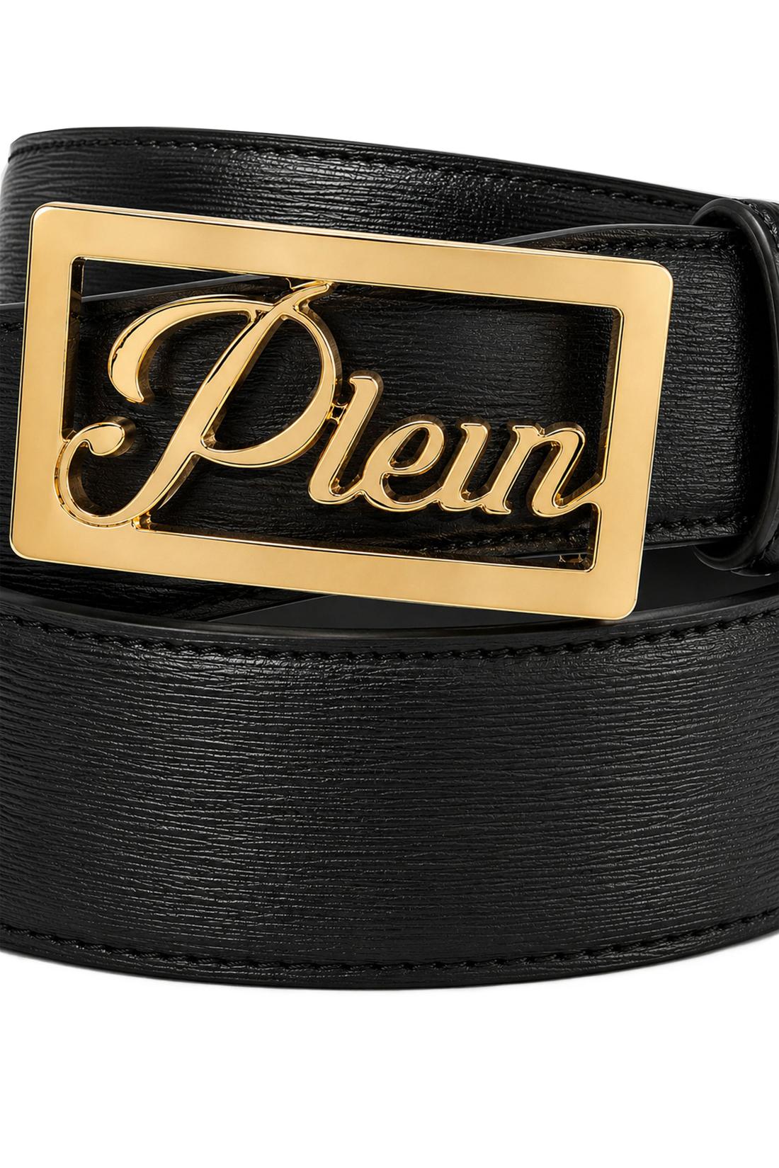Philipp Plein Plein signature log leather belt, Accessoires