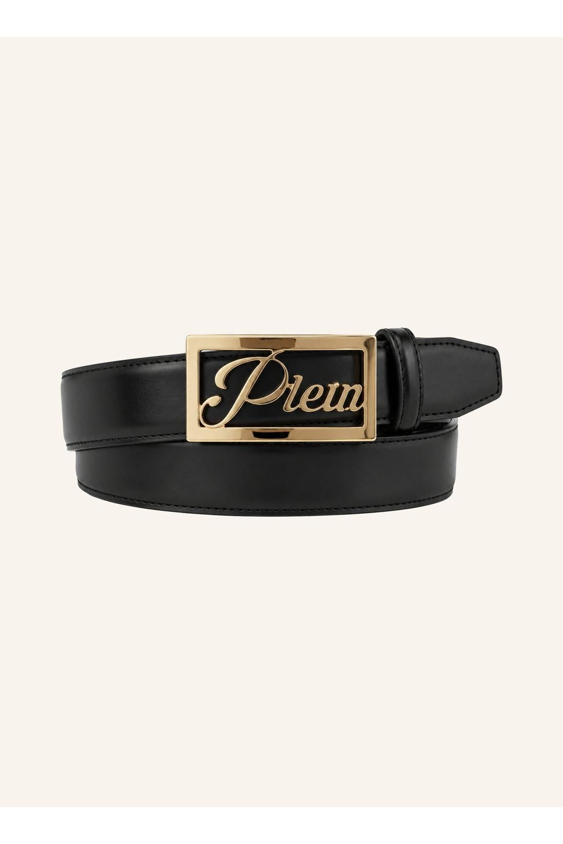 Philipp Plein Plein signature log leather belt, Accessoires