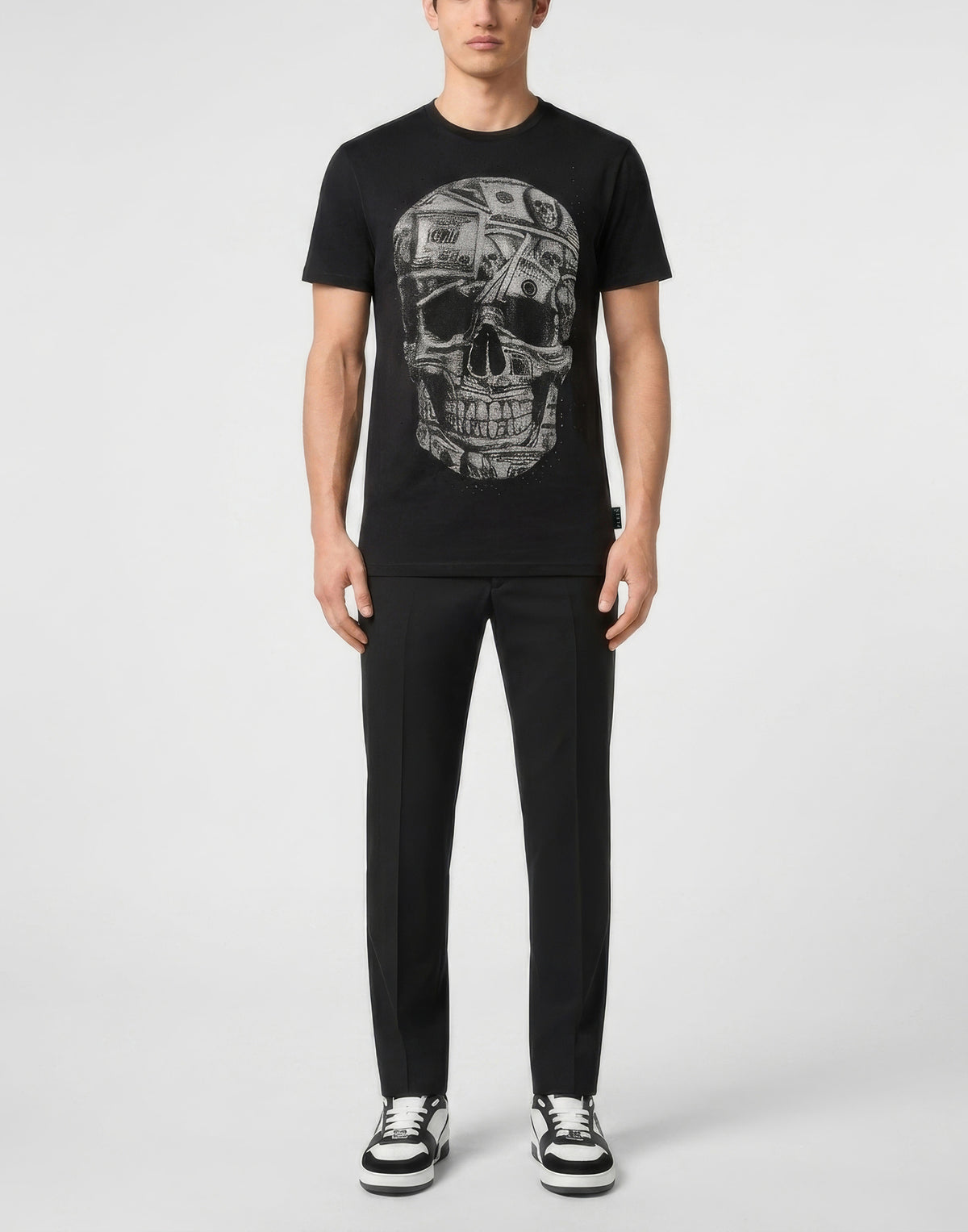 Jersey Round Neck T-Shirt SS Skull Dollar Stones