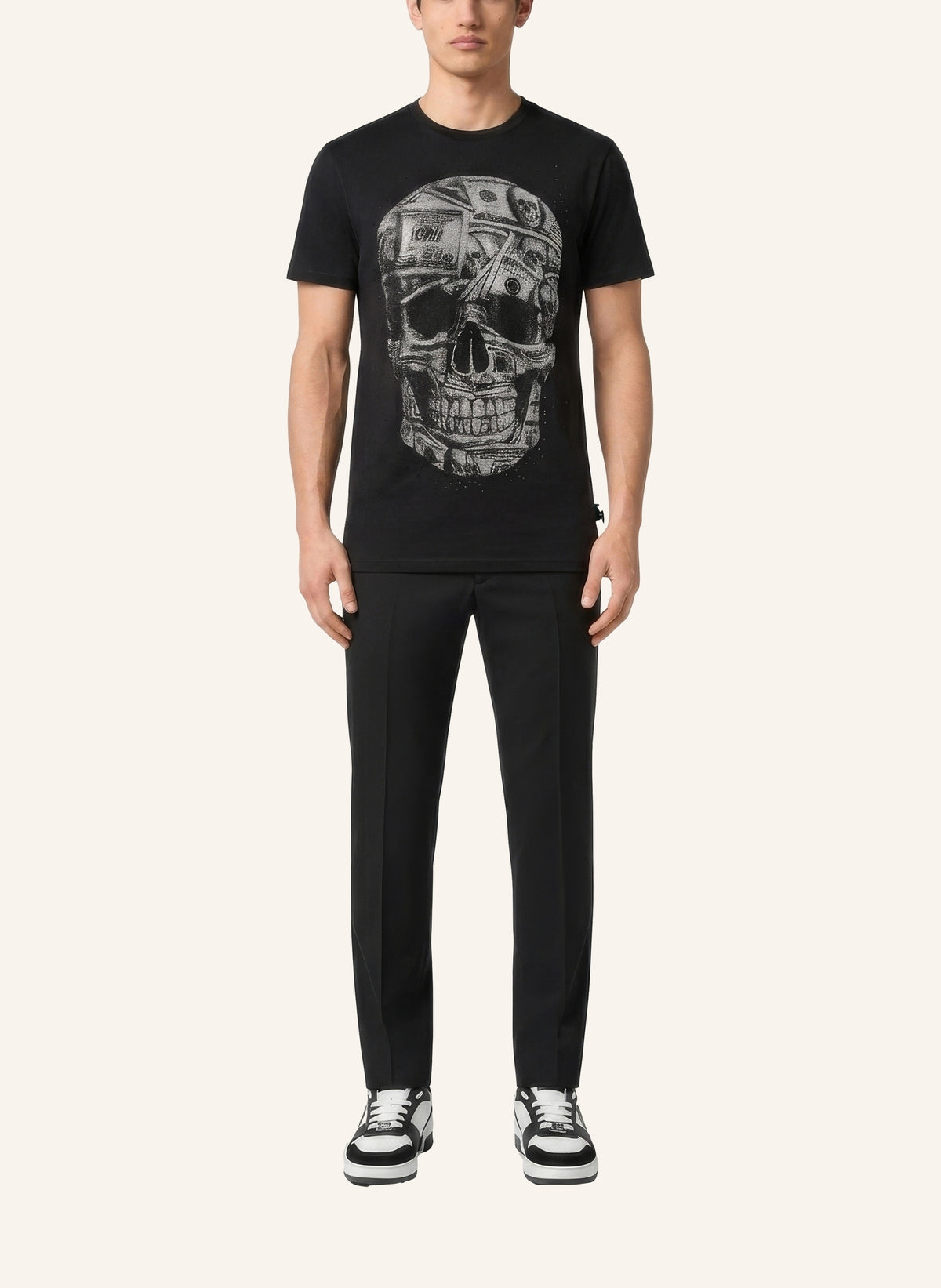 Jersey Round Neck T-Shirt SS Skull Dollar Stones