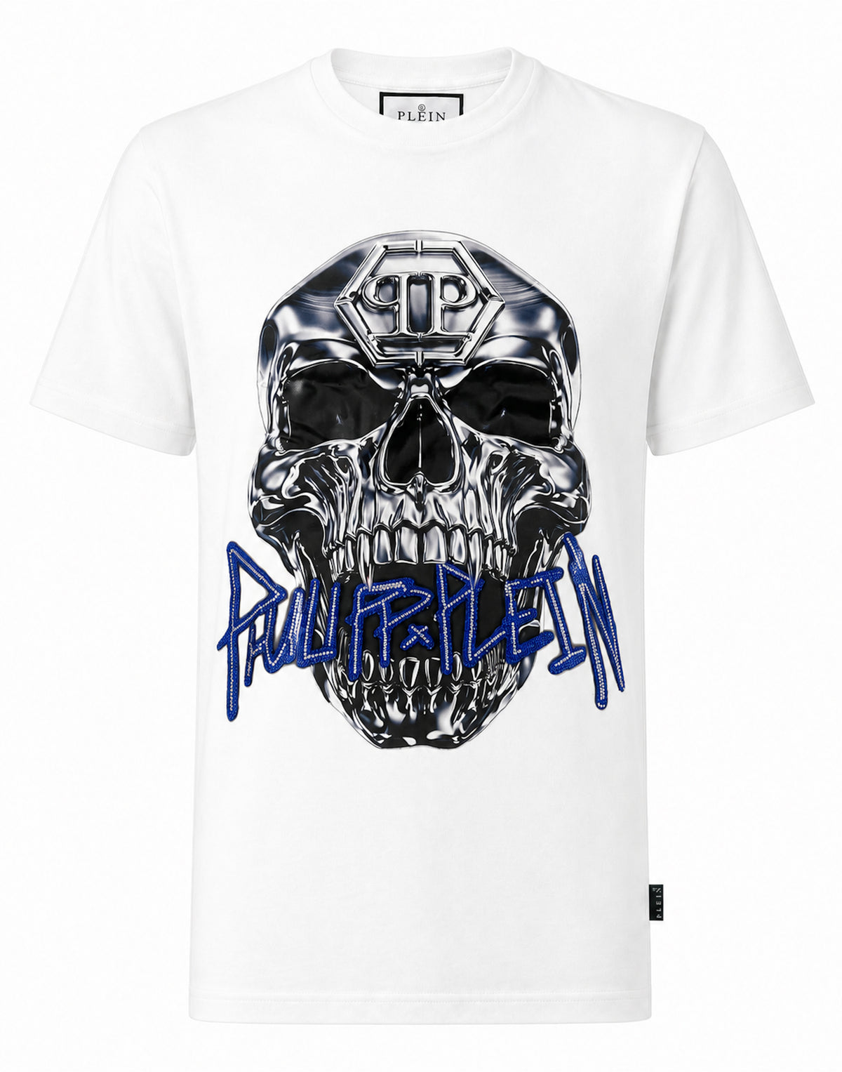 Philipp Plein Jersey T-Shirt Skull Metallic Neon, Shirts